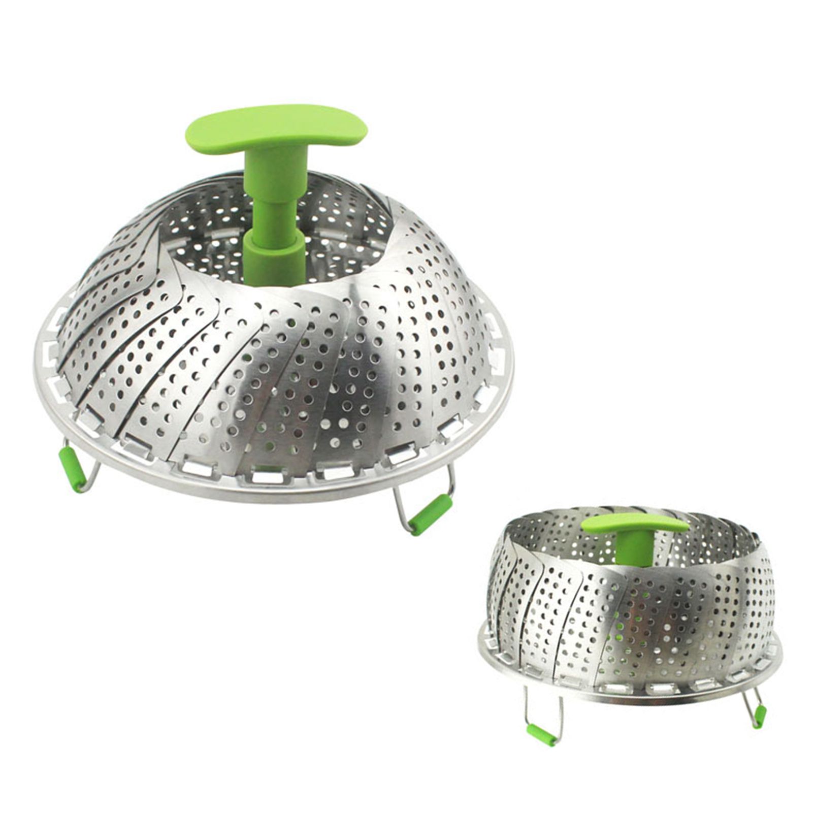 Steam Basket Stainless Steel Folding Vegetable Steam Basket with ABS Handle for Veggie Fish Seafood Cooking Steam Basket - Image 4