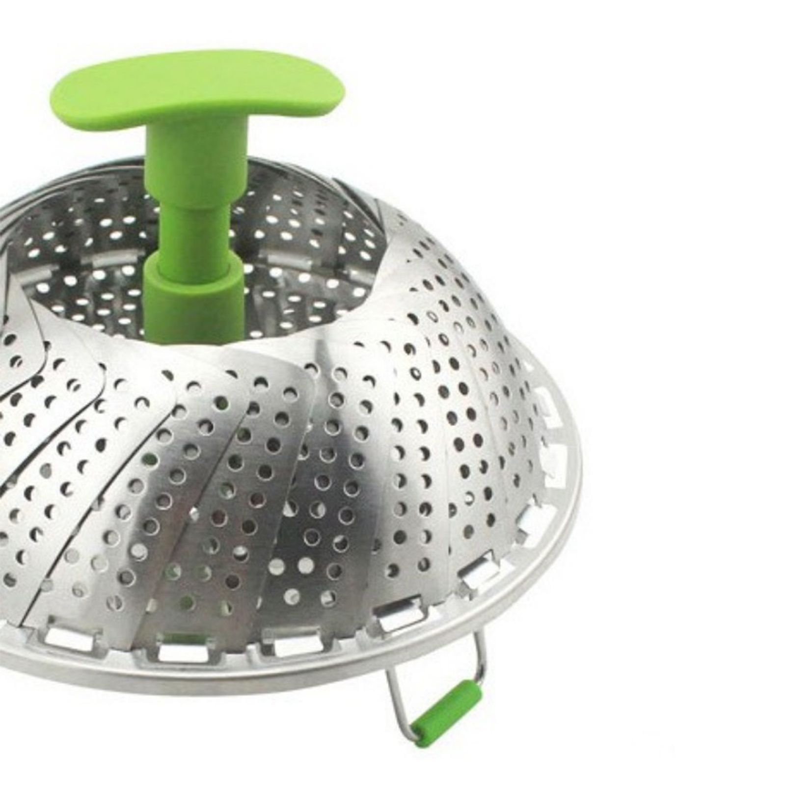 Steam Basket Stainless Steel Folding Vegetable Steam Basket with ABS Handle for Veggie Fish Seafood Cooking Steam Basket - Image 7
