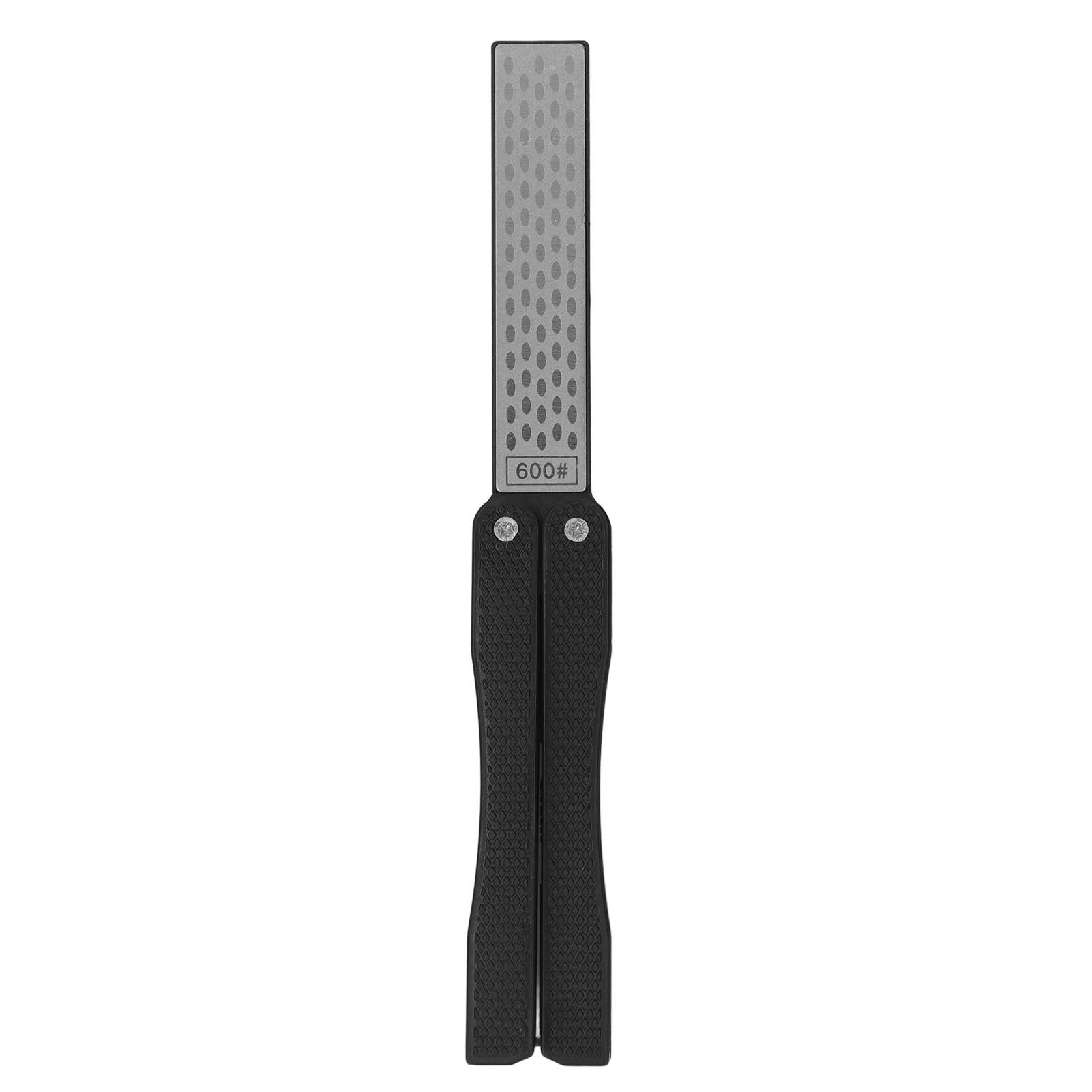 Knife Sharpener Foldable Fan Shaped Adamas Material Lightweight Portable Knife Sharpener for Outdoor Home Black - Image 1