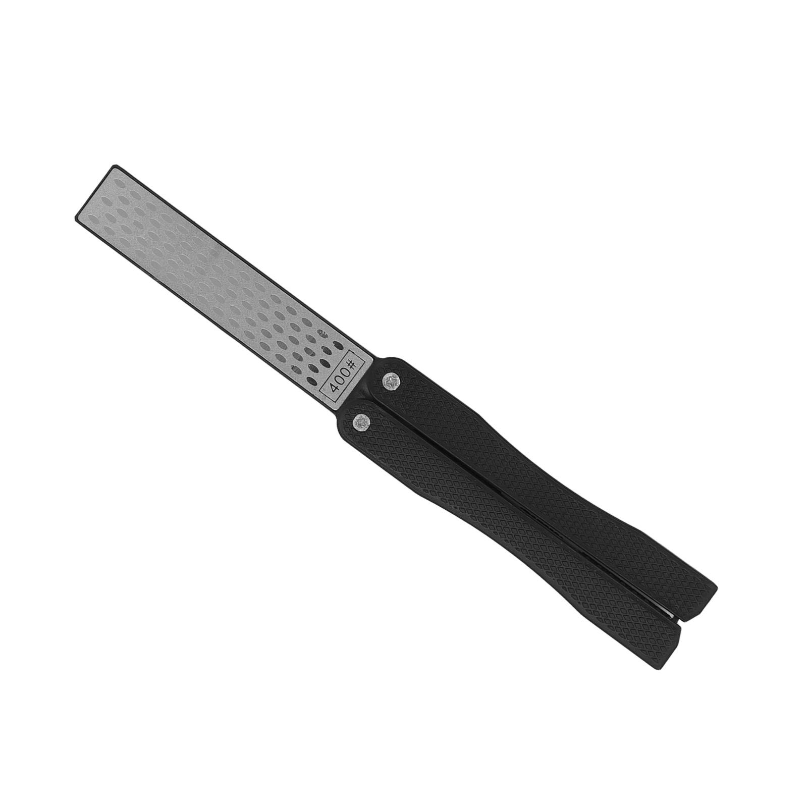 Knife Sharpener Foldable Fan Shaped Adamas Material Lightweight Portable Knife Sharpener for Outdoor Home Black - Image 4