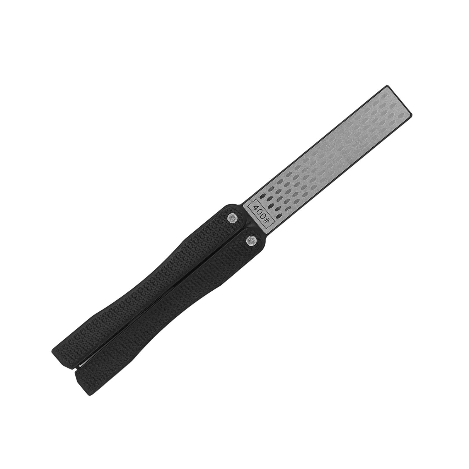 Knife Sharpener Foldable Fan Shaped Adamas Material Lightweight Portable Knife Sharpener for Outdoor Home Black - Image 5