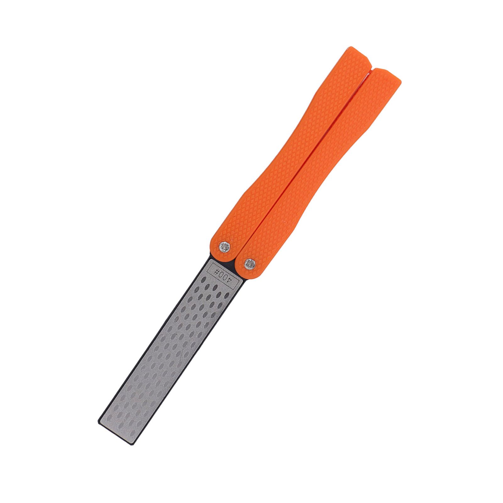 Knife Sharpener Foldable Fan Shaped Adamas Material Lightweight Portable Knife Sharpener for Outdoor Home Orange - Image 3