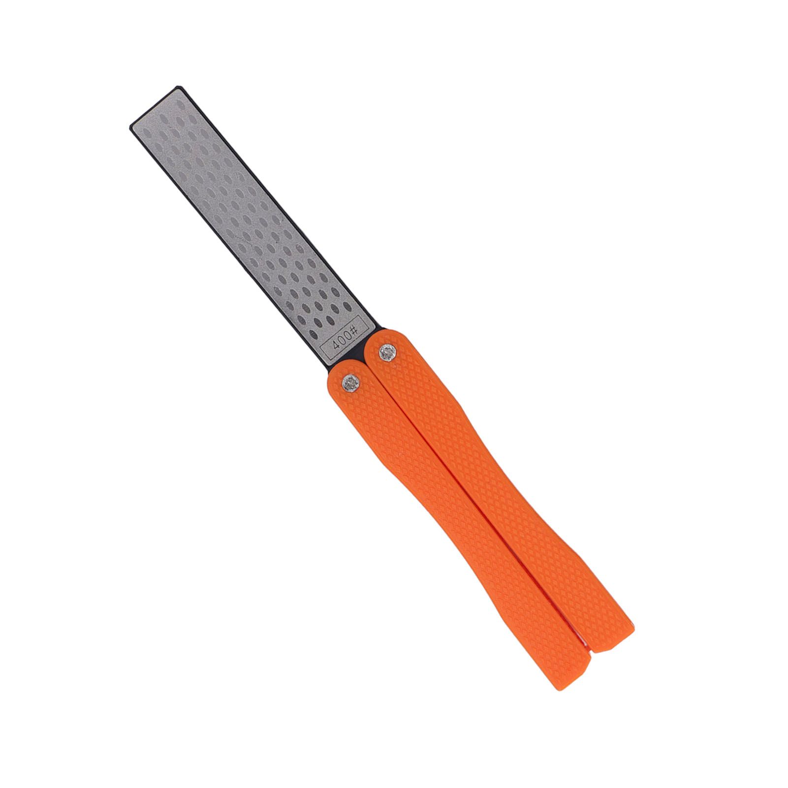 Knife Sharpener Foldable Fan Shaped Adamas Material Lightweight Portable Knife Sharpener for Outdoor Home Orange - Image 5
