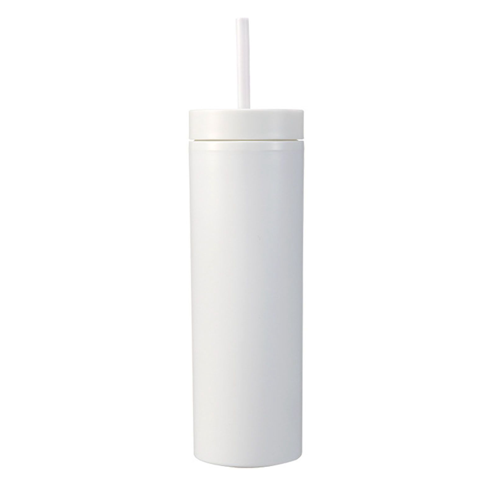 16oz Plastic Tumblers with Lids and Straws Frosting Matte Plastic Drinking Cups for Outdoor Sports White - Image 4