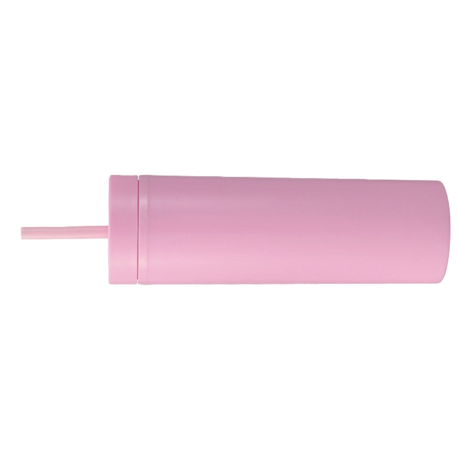 16oz Plastic Tumblers with Lids and Straws Frosting Matte Plastic Drinking Cups for Outdoor Sports 1767 Pink - Image 3