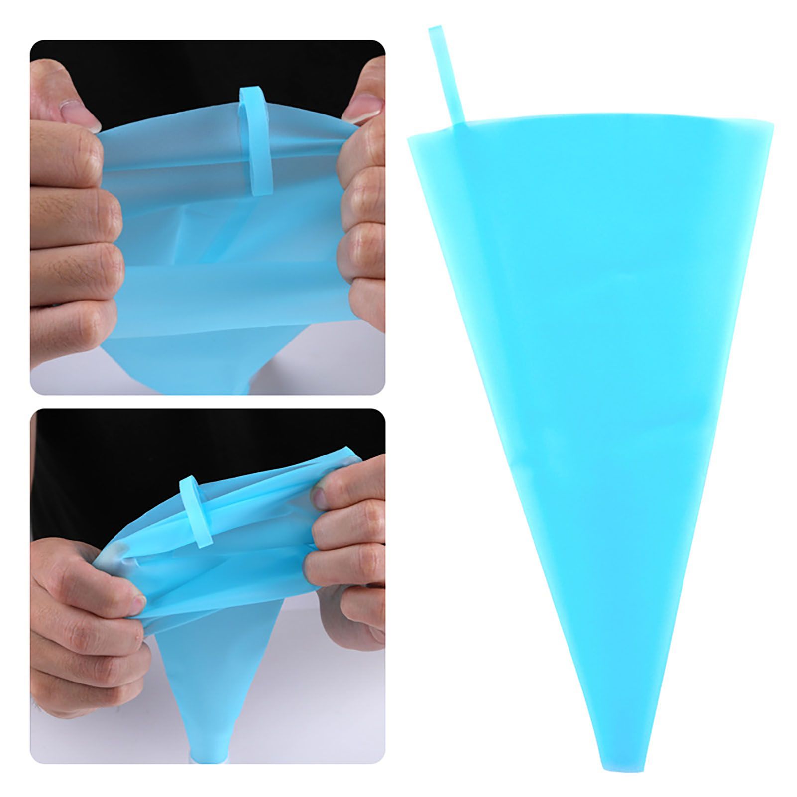 Piping Bags and Tips Set Cake Decorating Supplies for Baking TPU Pastry Bags Stainless Steel Tips Blue - Image 4
