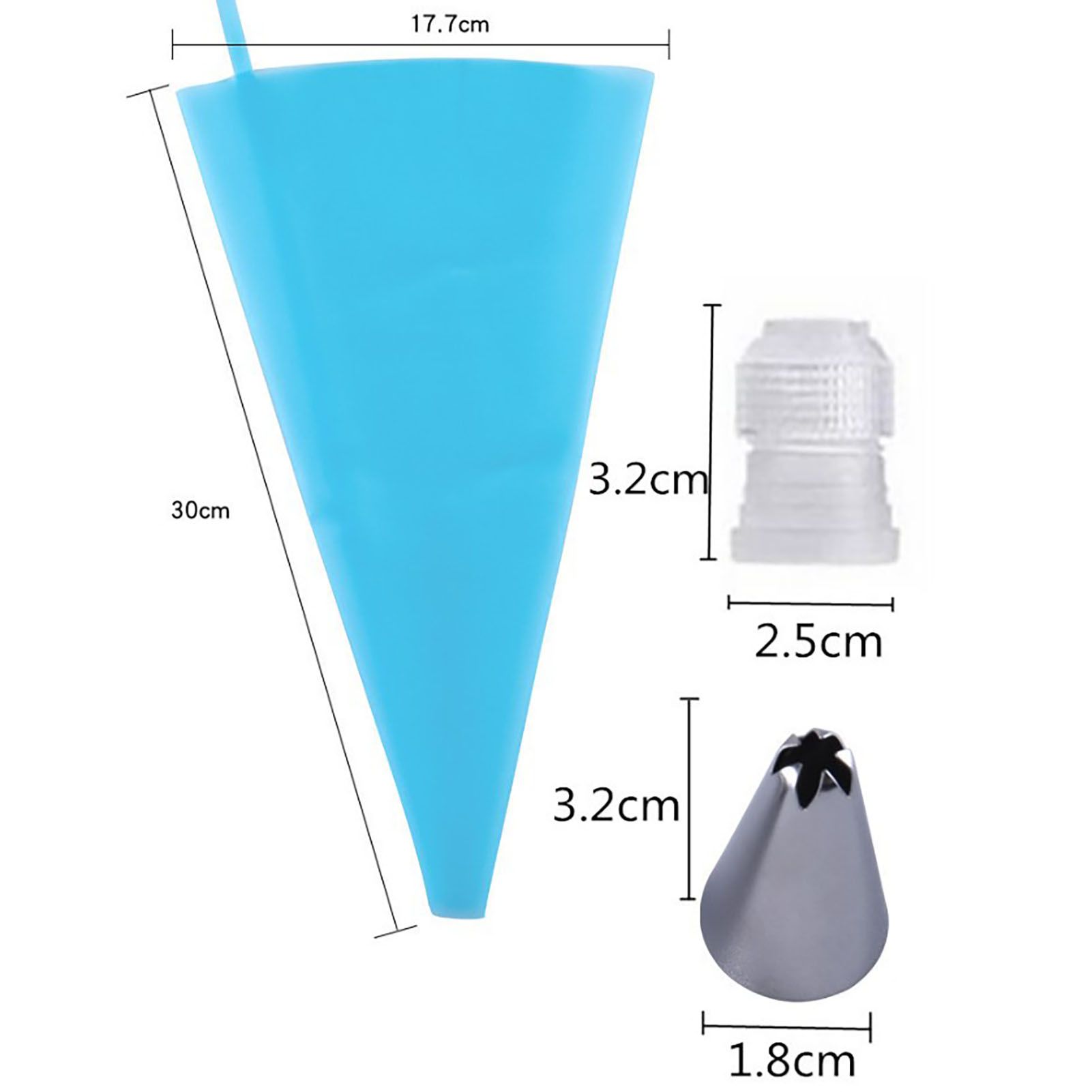 Piping Bags and Tips Set Cake Decorating Supplies for Baking TPU Pastry Bags Stainless Steel Tips Blue - Image 7