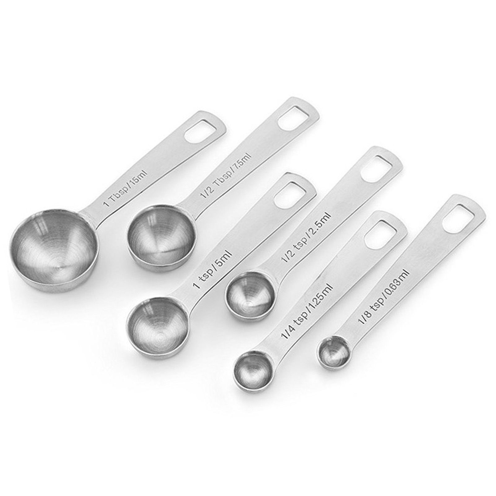 6pcs Measuring Spoon Set Thickened Clear Engraving Scale Stainless Steel Measuring Tablespoons for Seasoning - Image 1