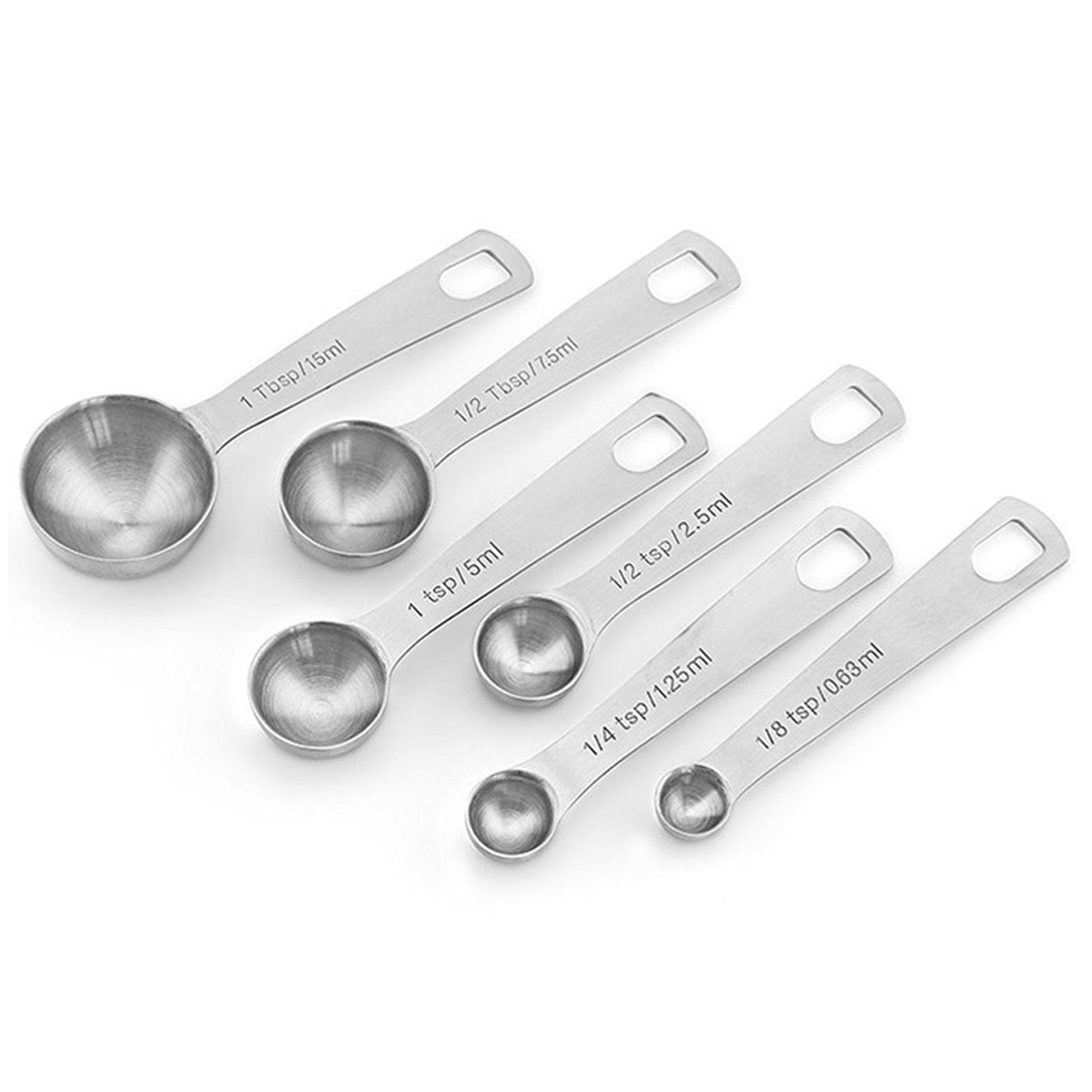 6pcs Measuring Spoon Set Thickened Clear Engraving Scale Stainless Steel Measuring Tablespoons for Seasoning - Image 2
