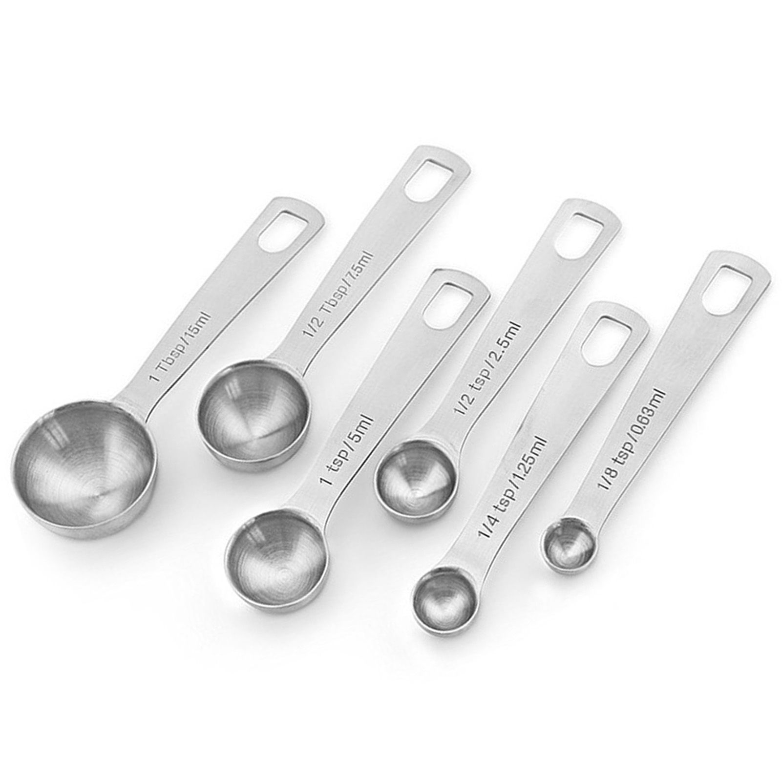 6pcs Measuring Spoon Set Thickened Clear Engraving Scale Stainless Steel Measuring Tablespoons for Seasoning - Image 4