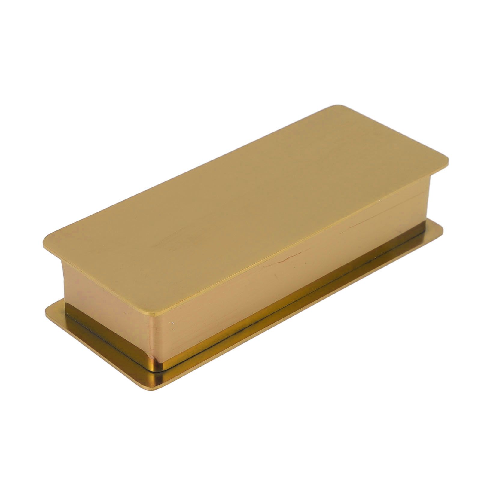 Toothpick Holder Stainless Steel Rectangular Toothpick Holder with Lid for Home Bar Hotel Restaurant Gold - Image 1
