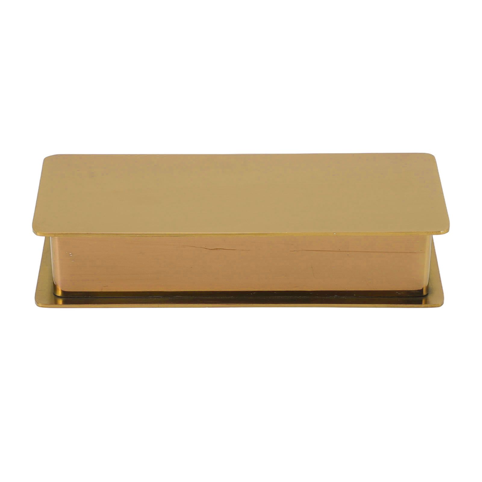 Toothpick Holder Stainless Steel Rectangular Toothpick Holder with Lid for Home Bar Hotel Restaurant Gold - Image 2