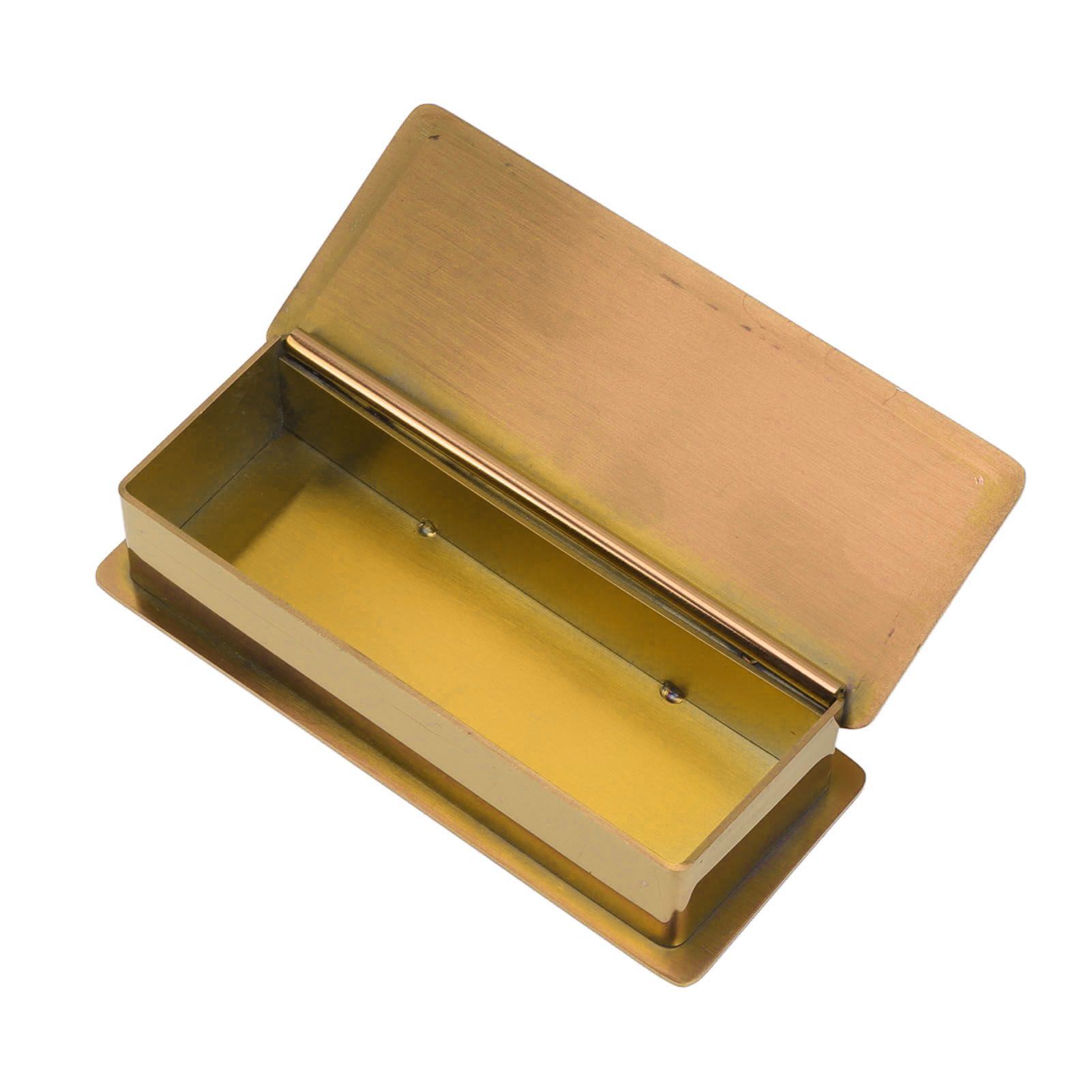 Toothpick Holder Stainless Steel Rectangular Toothpick Holder with Lid for Home Bar Hotel Restaurant Gold - Image 3