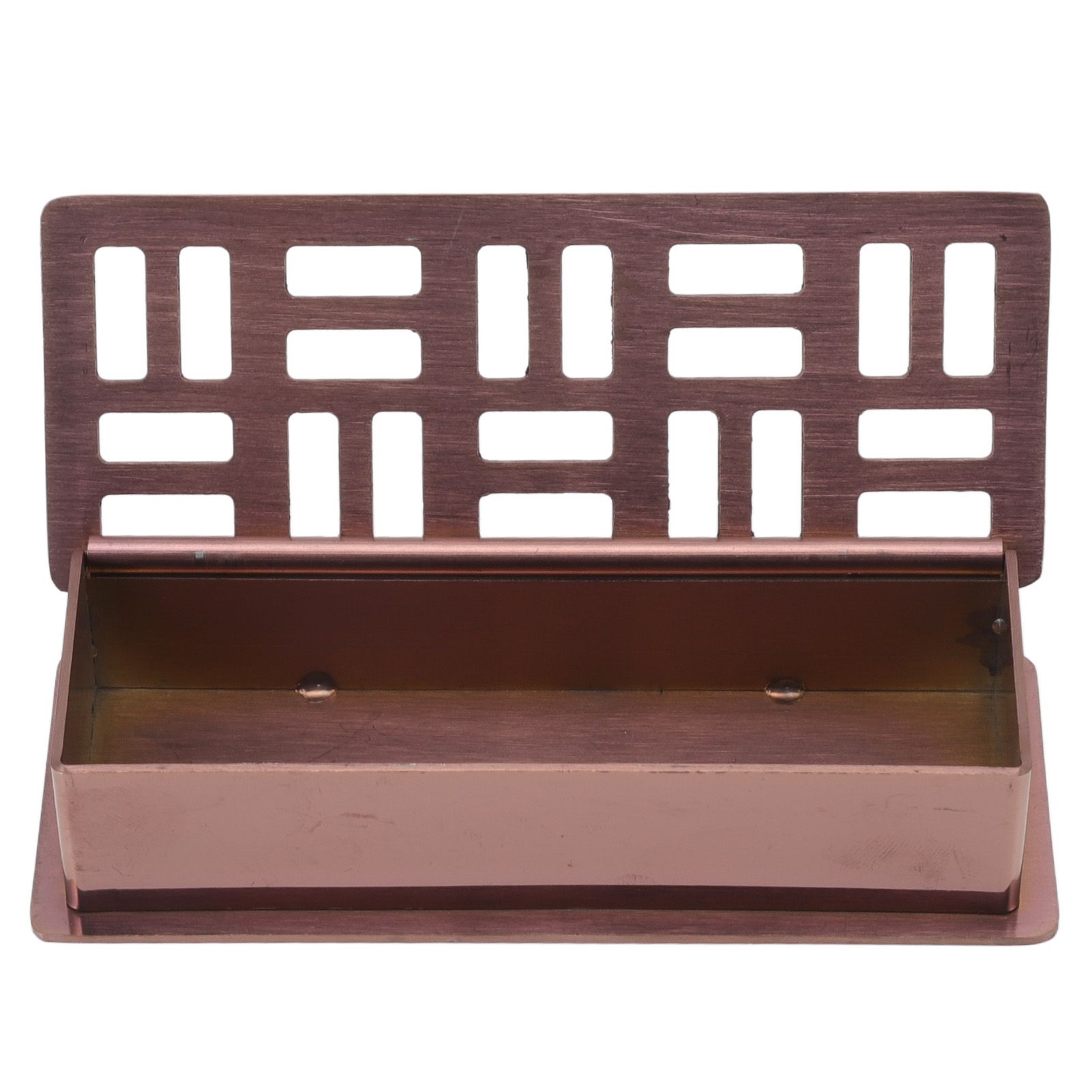 Stainless Steel Toothpick Holder Hollowed Out Rust Prevention Rectangle Toothpick Box for Restaurant Hotels Rose Gold - Image 1