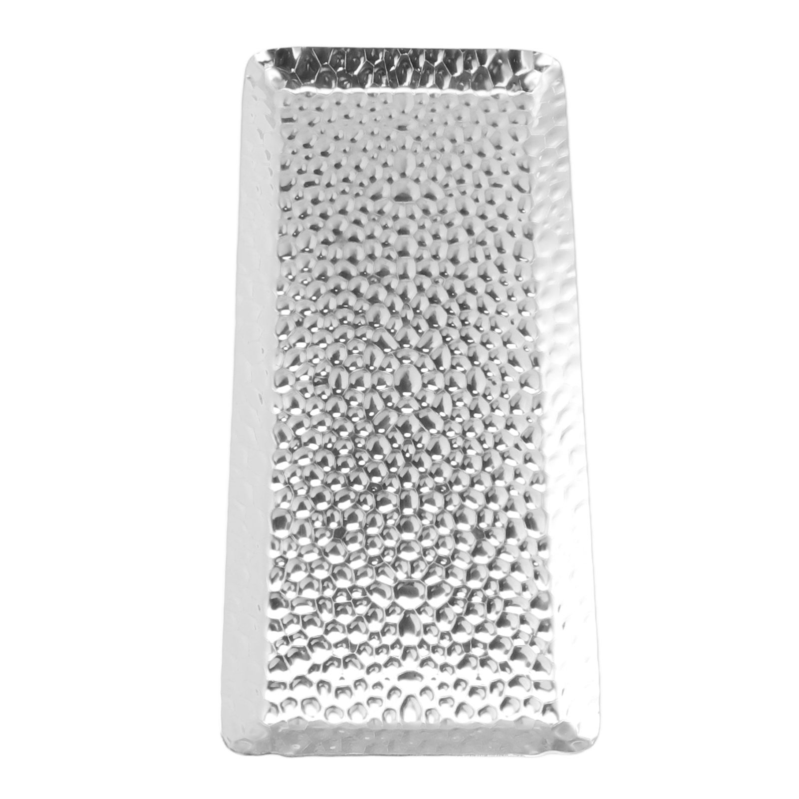 25x11cm Towel Hammered Trays Stainless Steel Multi Purpose Dishwasher Safe Dessert Tray Plate for Home Restaurant Silver - Image 6