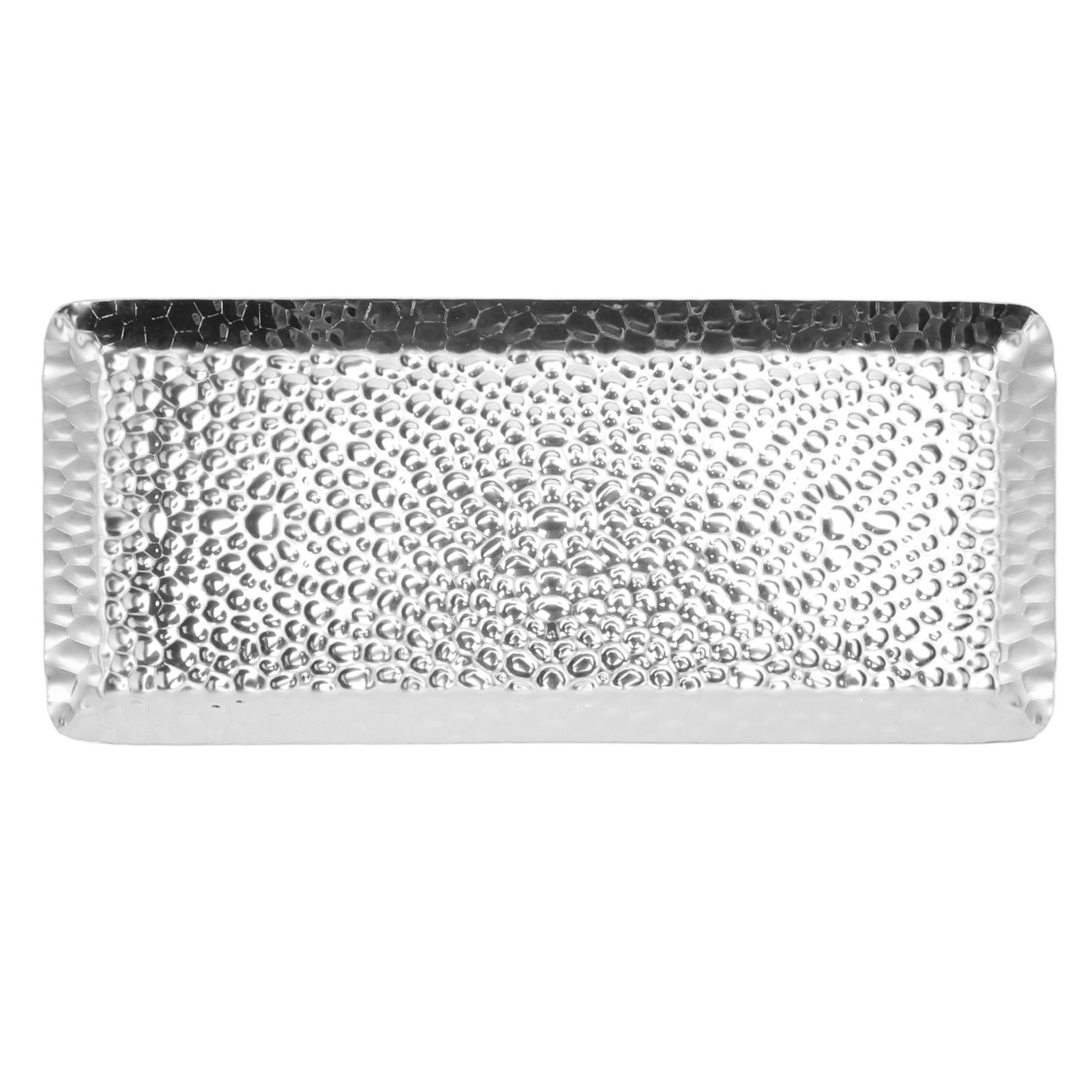 25x11cm Towel Hammered Trays Stainless Steel Multi Purpose Dishwasher Safe Dessert Tray Plate for Home Restaurant Silver - Image 7