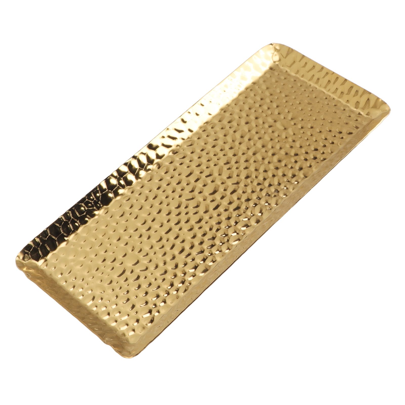 25x11cm Towel Hammered Trays Stainless Steel Multi Purpose Dishwasher Safe Dessert Tray Plate for Home Restaurant Gold - Image 4