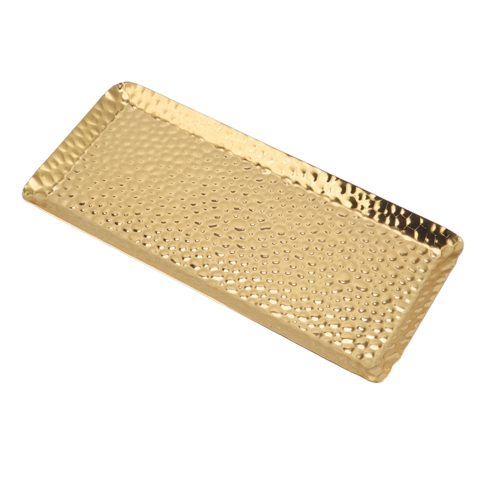 25x11cm Towel Hammered Trays Stainless Steel Multi Purpose Dishwasher Safe Dessert Tray Plate for Home Restaurant Gold - Image 5