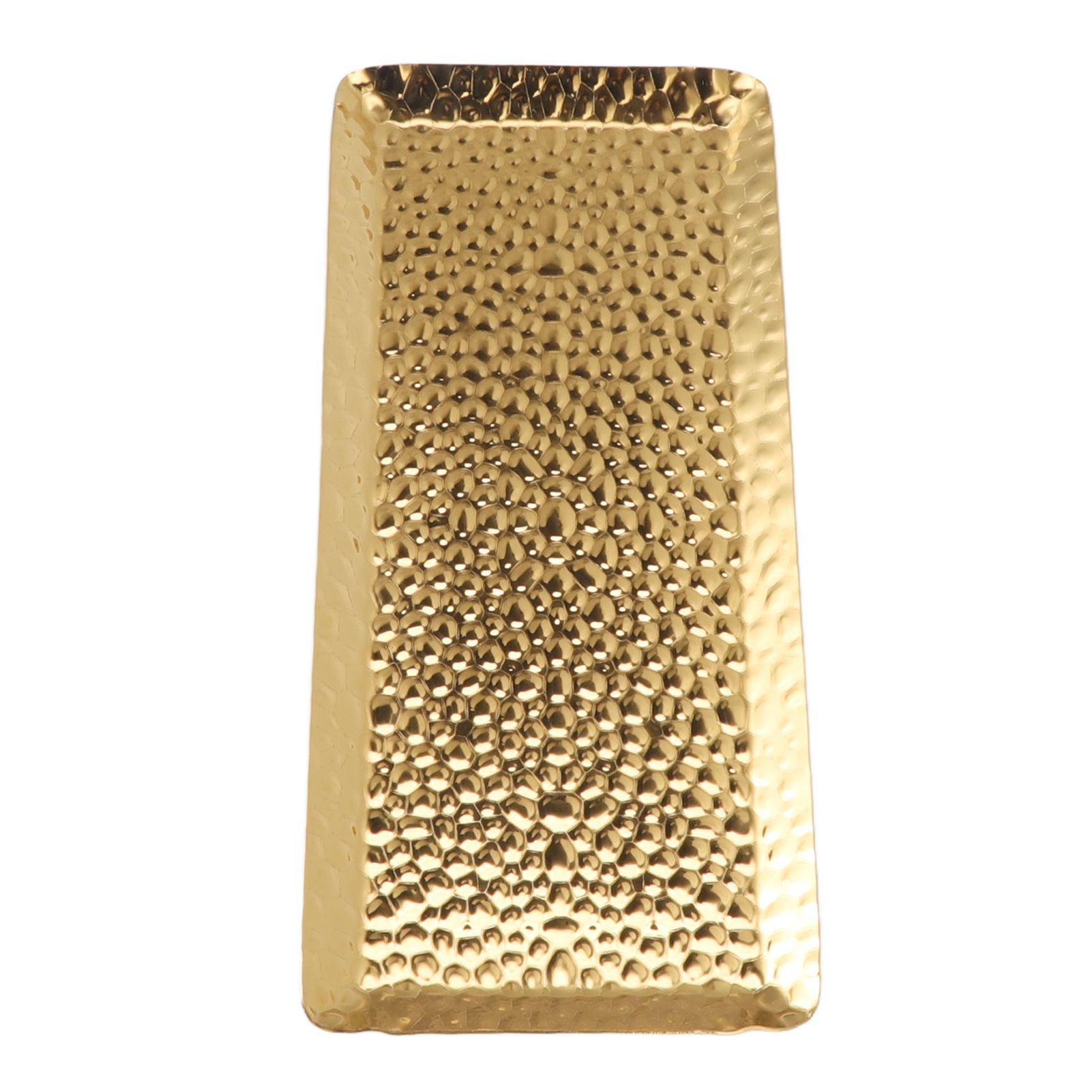 25x11cm Towel Hammered Trays Stainless Steel Multi Purpose Dishwasher Safe Dessert Tray Plate for Home Restaurant Gold - Image 6