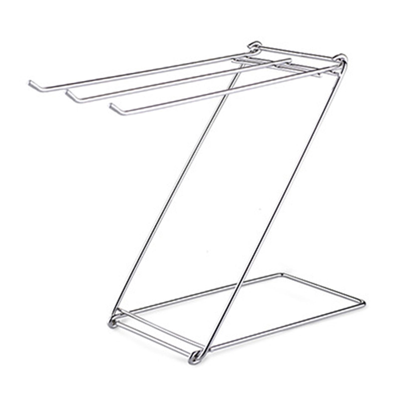 Foldable Floor Towel Holder Stainless Steel Z Shaped 3 Bars Floor Towel Rack for Bathroom Kitchen - Image 1