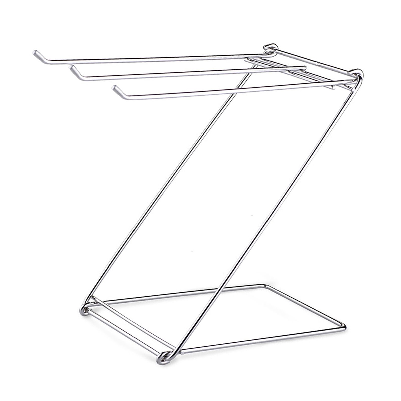 Foldable Floor Towel Holder Stainless Steel Z Shaped 3 Bars Floor Towel Rack for Bathroom Kitchen - Image 3