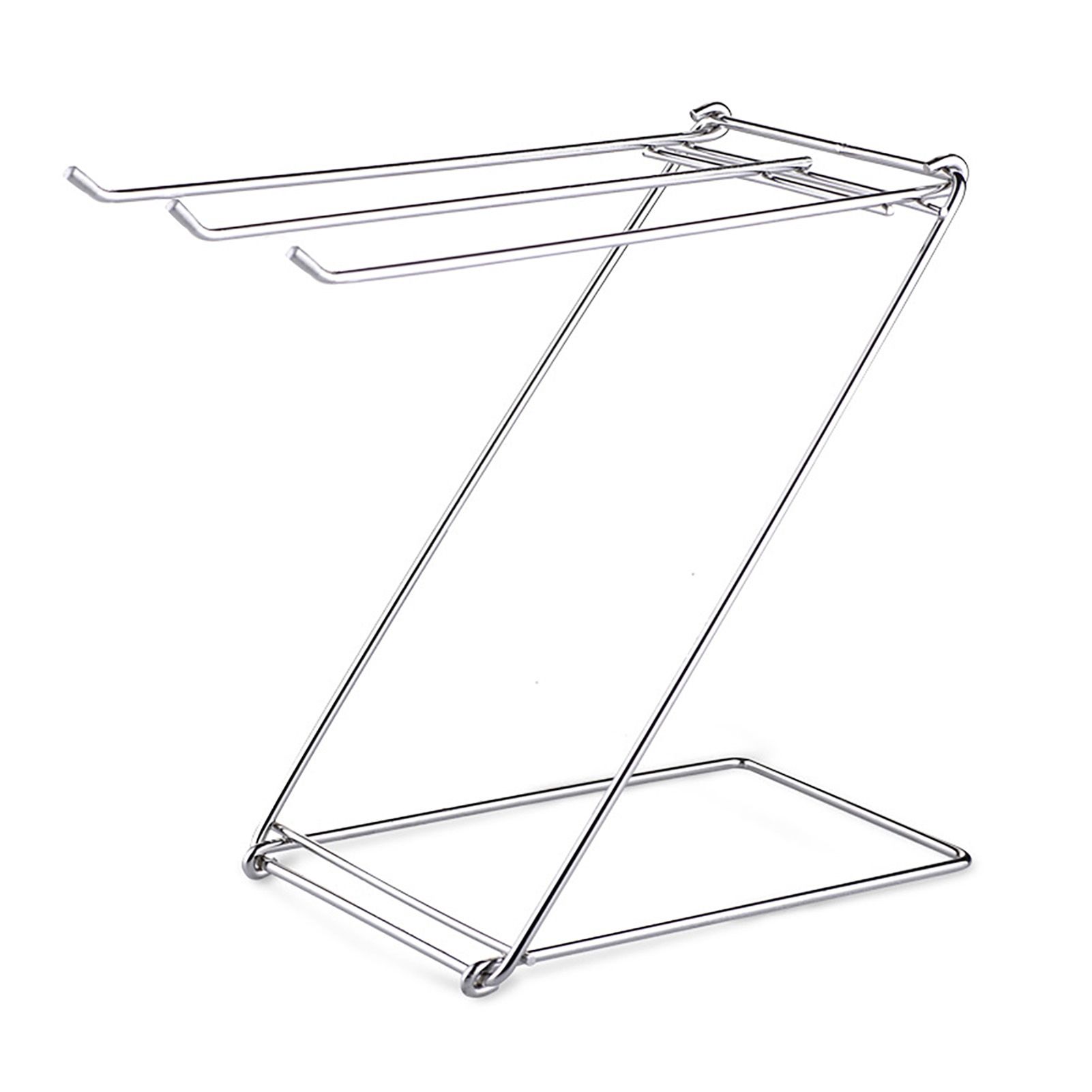 Foldable Floor Towel Holder Stainless Steel Z Shaped 3 Bars Floor Towel Rack for Bathroom Kitchen - Image 4
