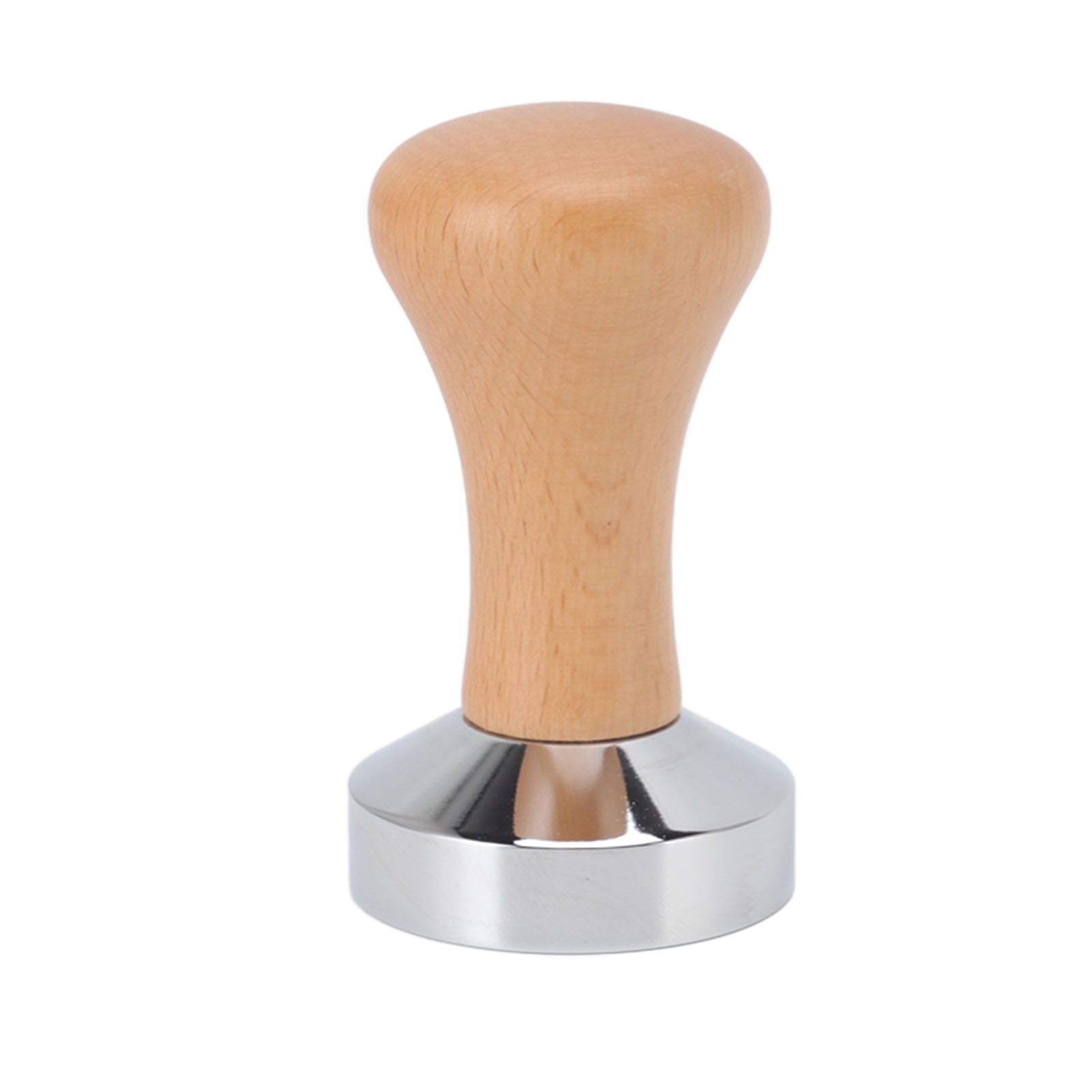 304 Stainless Steel Flat Base Coffee Tamper Wooden Handle Coffee Press Hammer for Home Shop - Image 2