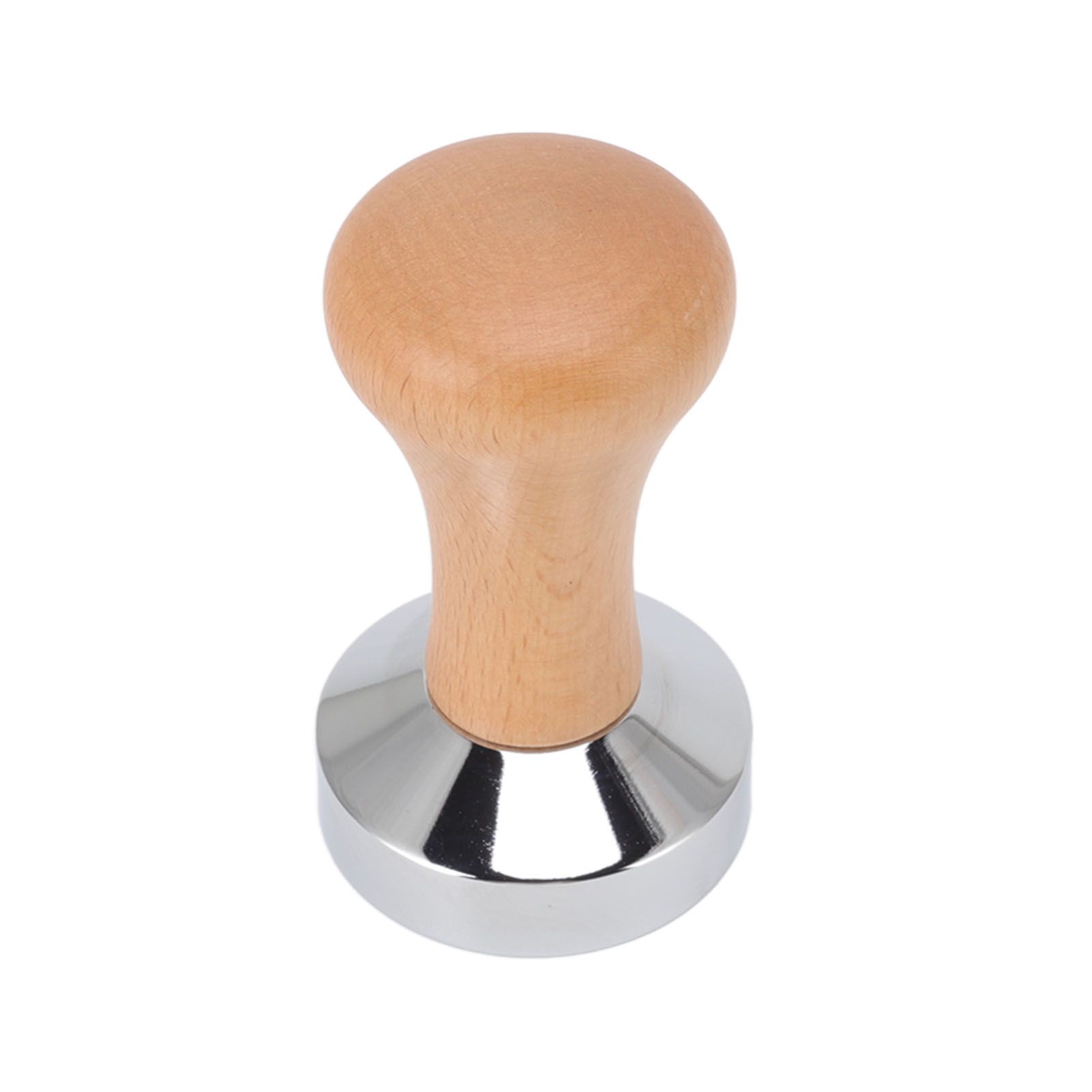 304 Stainless Steel Flat Base Coffee Tamper Wooden Handle Coffee Press Hammer for Home Shop - Image 3