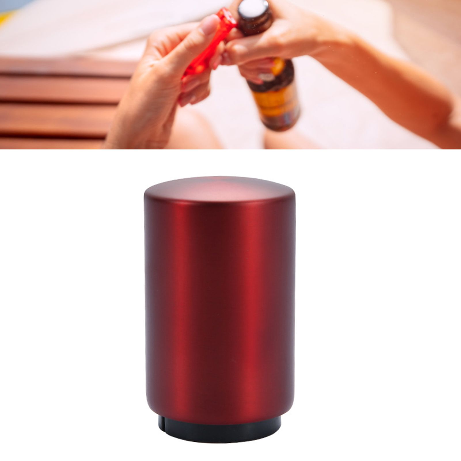 Automatic Bottle Opener Magnetic Stainless Steel Push Down Bottle Lid Opening Tool for Beer Glass Beverage Bottle Red - Image 5