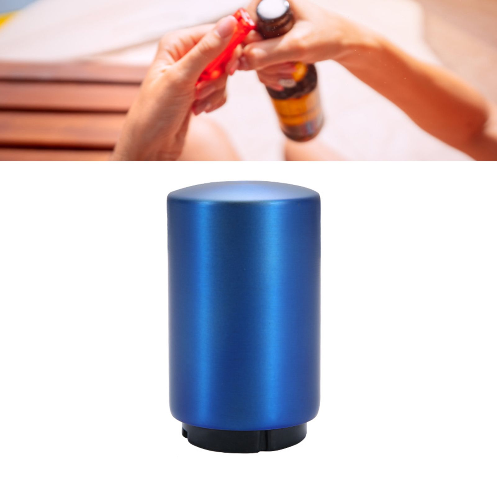 Automatic Bottle Opener Magnetic Stainless Steel Push Down Bottle Lid Opening Tool for Beer Glass Beverage Bottle Blue - Image 5