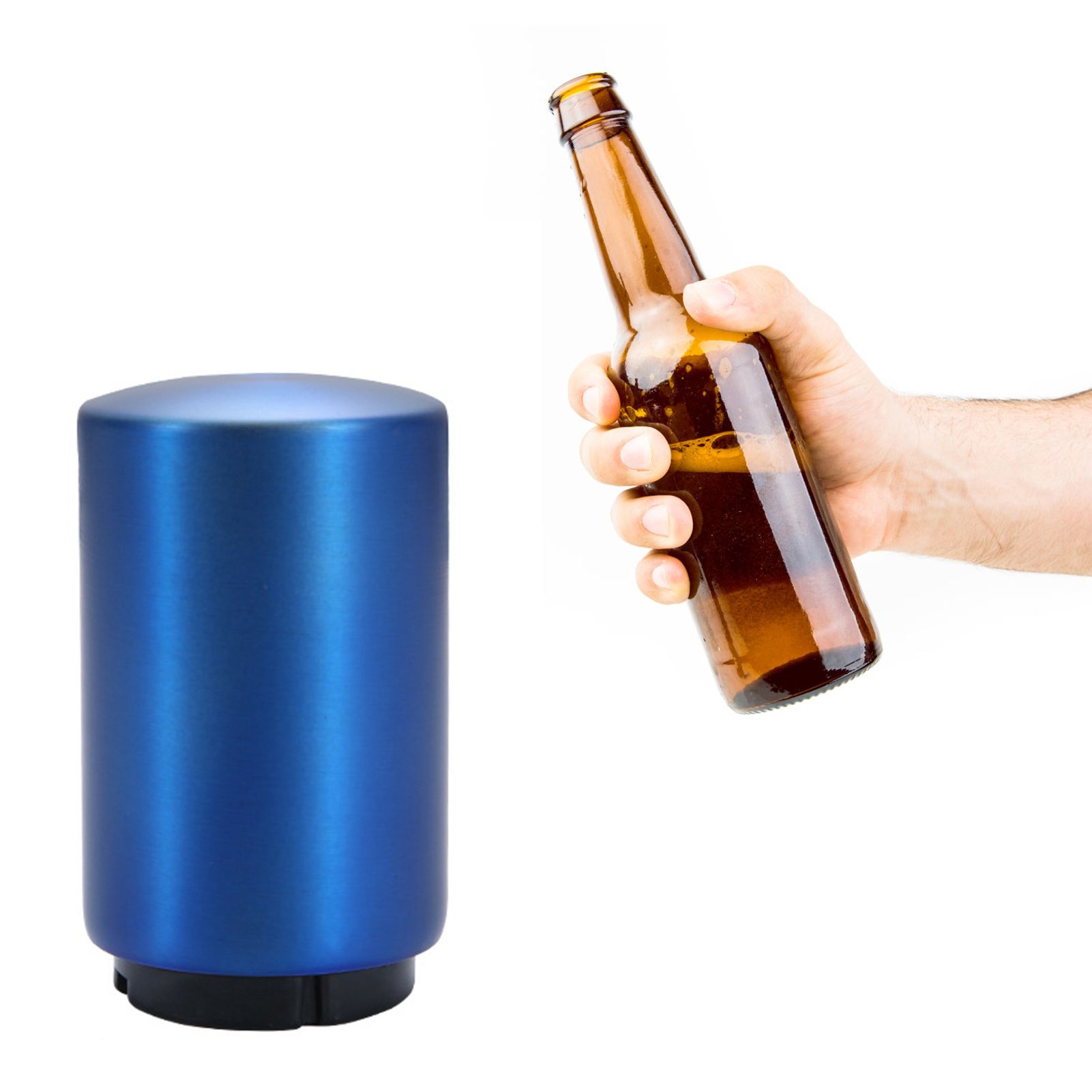 Automatic Bottle Opener Magnetic Stainless Steel Push Down Bottle Lid Opening Tool for Beer Glass Beverage Bottle Blue - Image 6