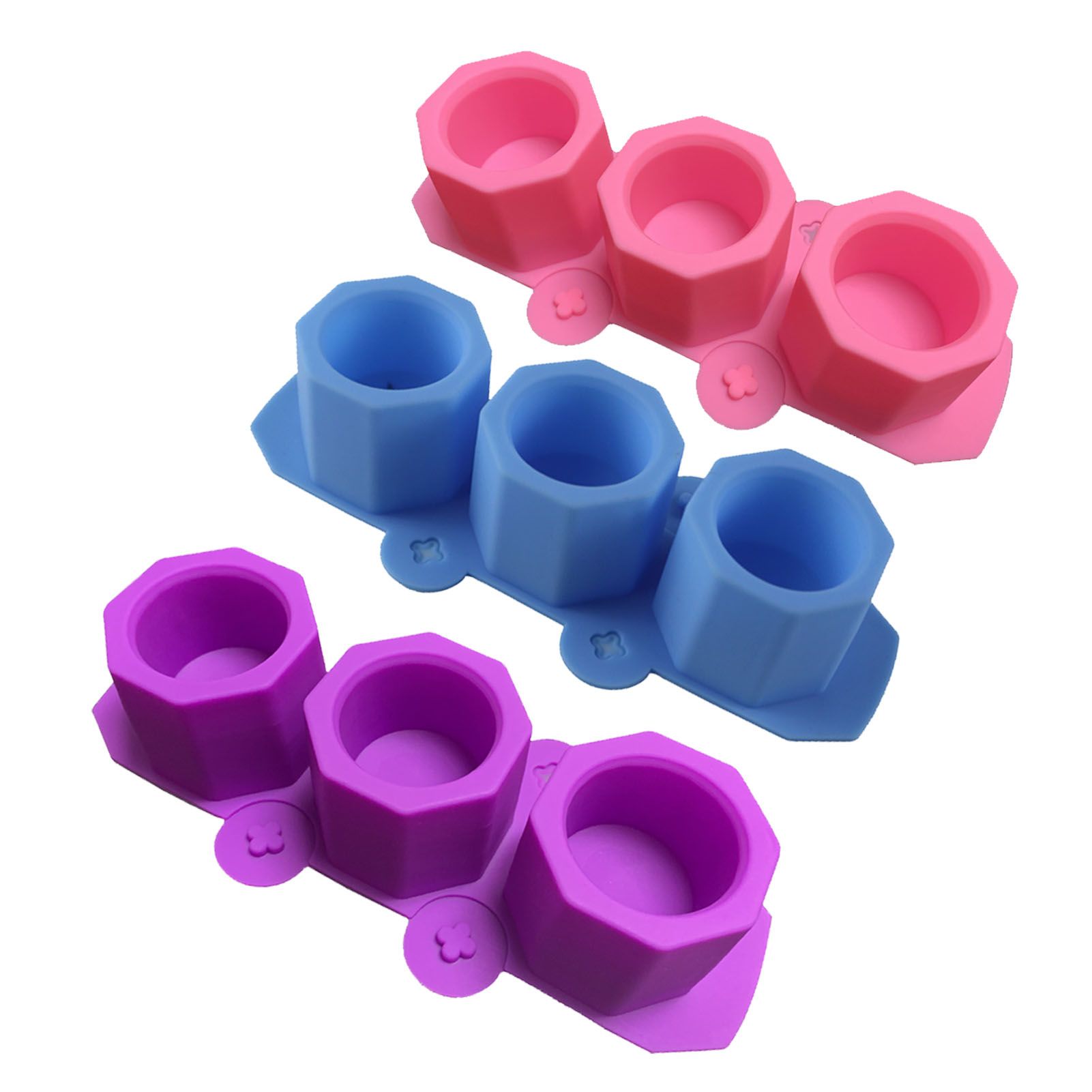 3 Pcs Silicone Planter Mold For Making Concrete Flower Pots DIY Succulent Plants Blue Pink Purple - Image 1