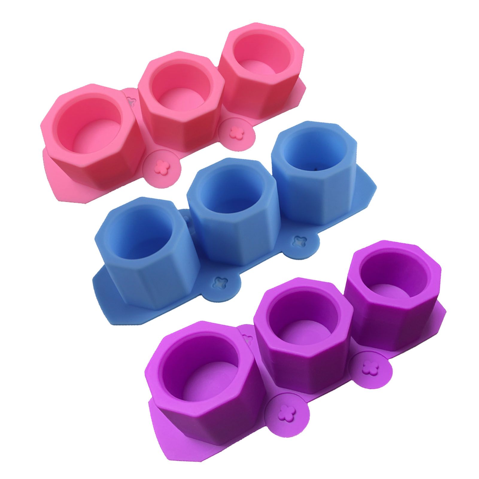 3 Pcs Silicone Planter Mold For Making Concrete Flower Pots DIY Succulent Plants Blue Pink Purple - Image 2