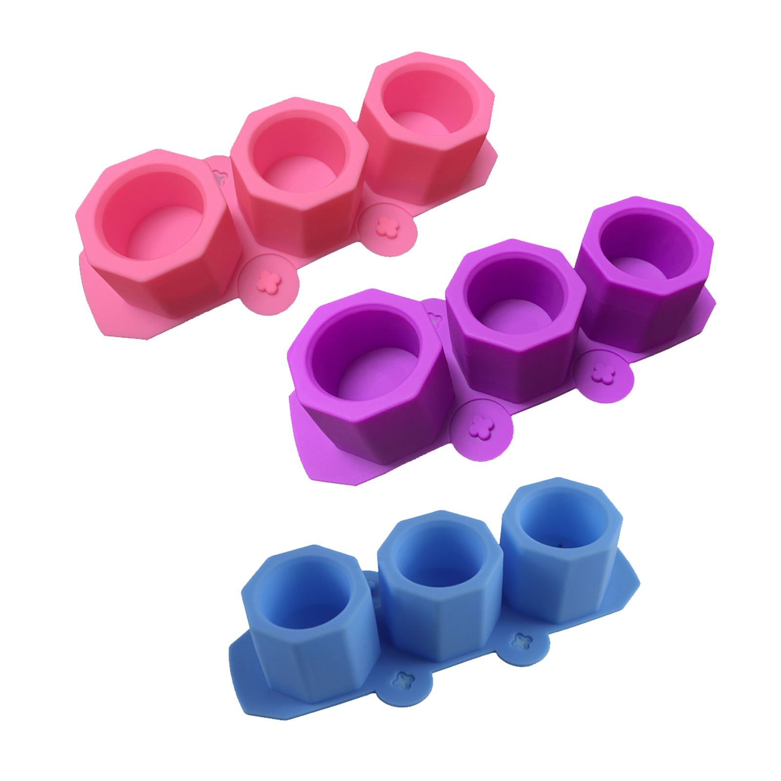 3 Pcs Silicone Planter Mold For Making Concrete Flower Pots DIY Succulent Plants Blue Pink Purple - Image 3
