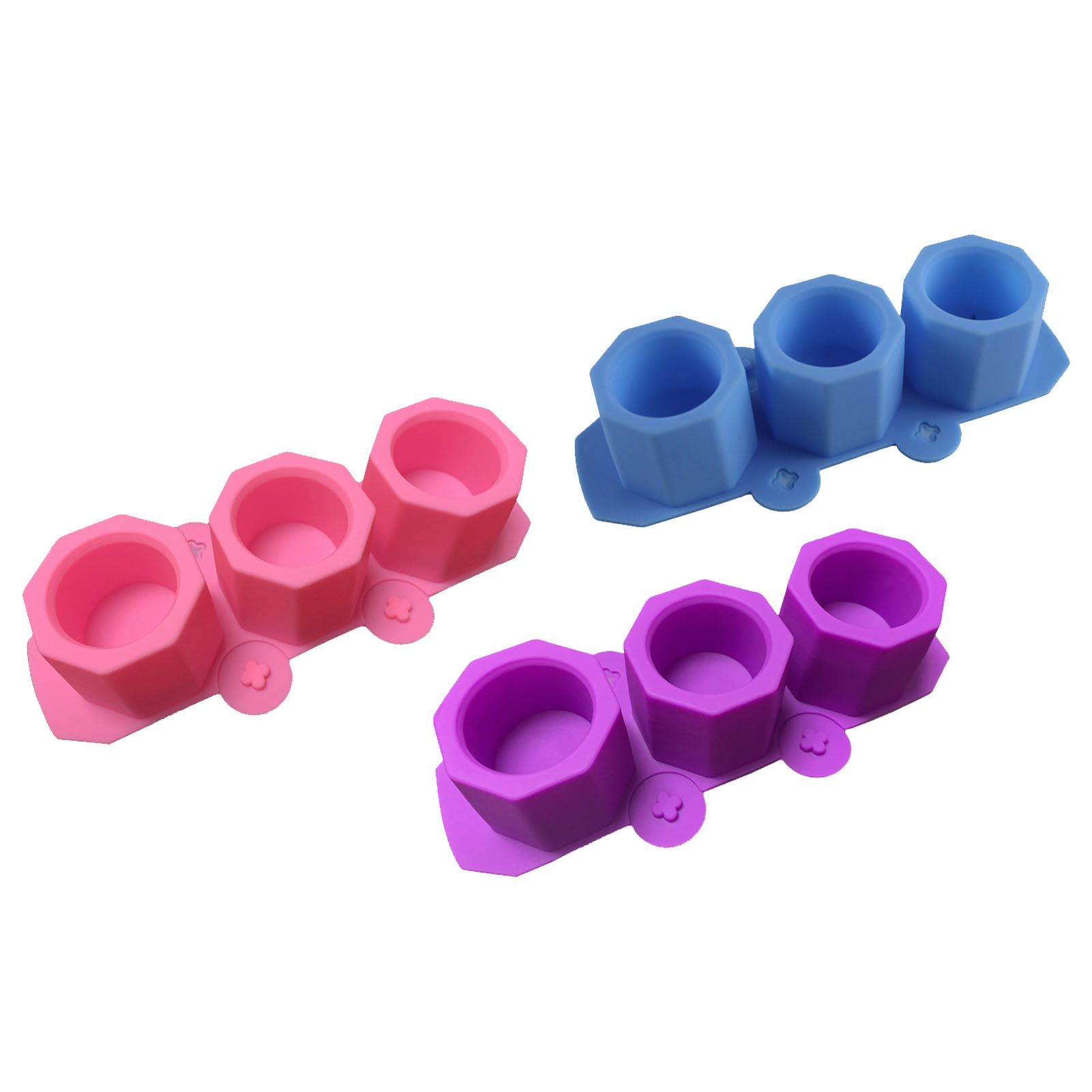 3 Pcs Silicone Planter Mold For Making Concrete Flower Pots DIY Succulent Plants Blue Pink Purple - Image 4
