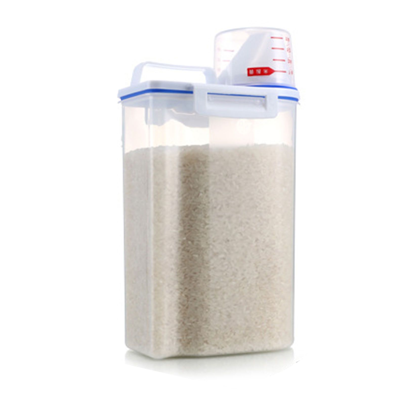 Rice Storage Barrel 2KG Capacity BPA Free Airtight Cereal Container with Measuring Cup Lid for Grain Flour Nuts - Image 2