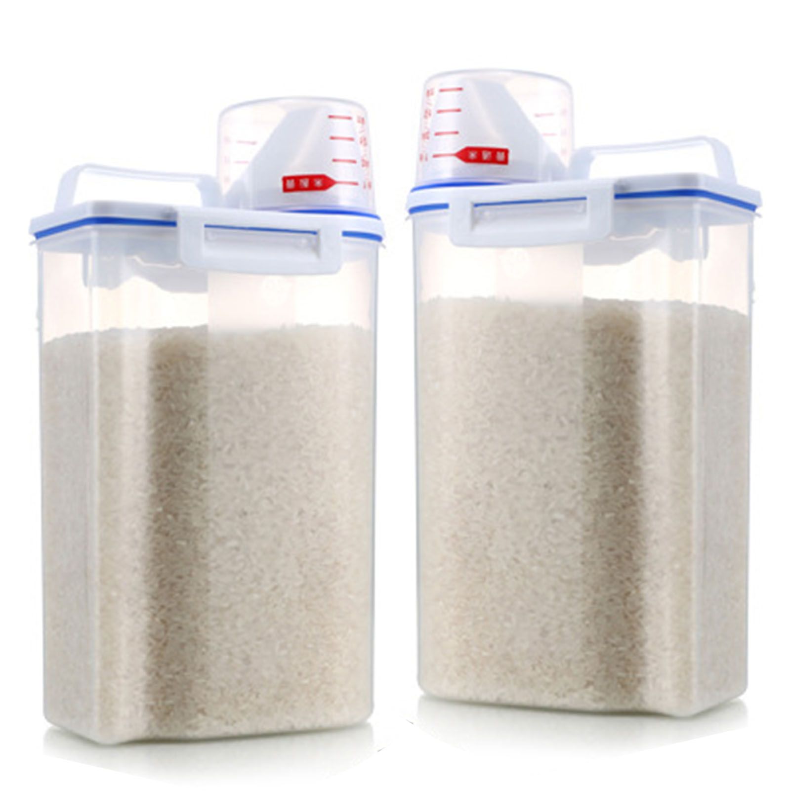 Rice Storage Barrel 2KG Capacity BPA Free Airtight Cereal Container with Measuring Cup Lid for Grain Flour Nuts - Image 4