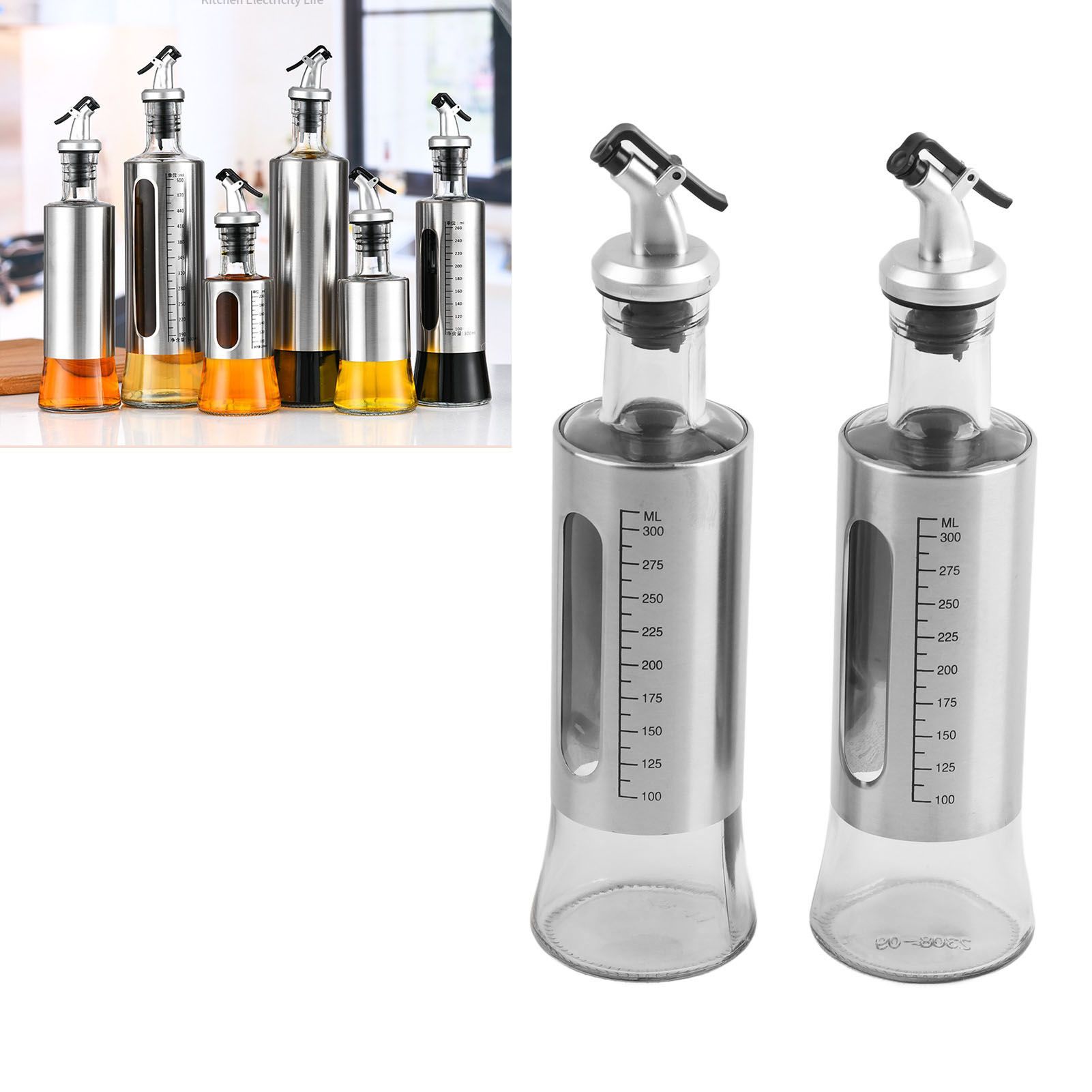 2 Pcs Oil Dispenser Bottle 300ml Thickened Scale Design Visual Seasoning Bottle for Home Kitchen - Image 5