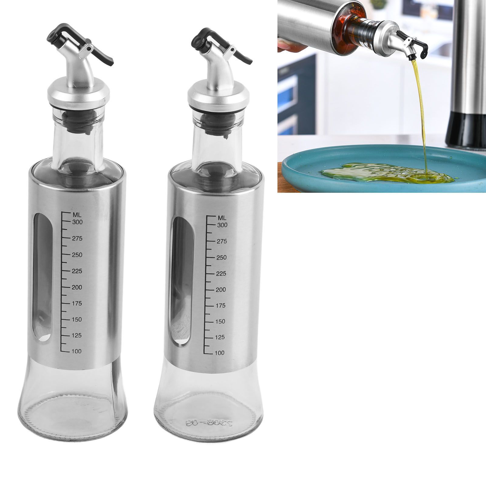 2 Pcs Oil Dispenser Bottle 300ml Thickened Scale Design Visual Seasoning Bottle for Home Kitchen - Image 6