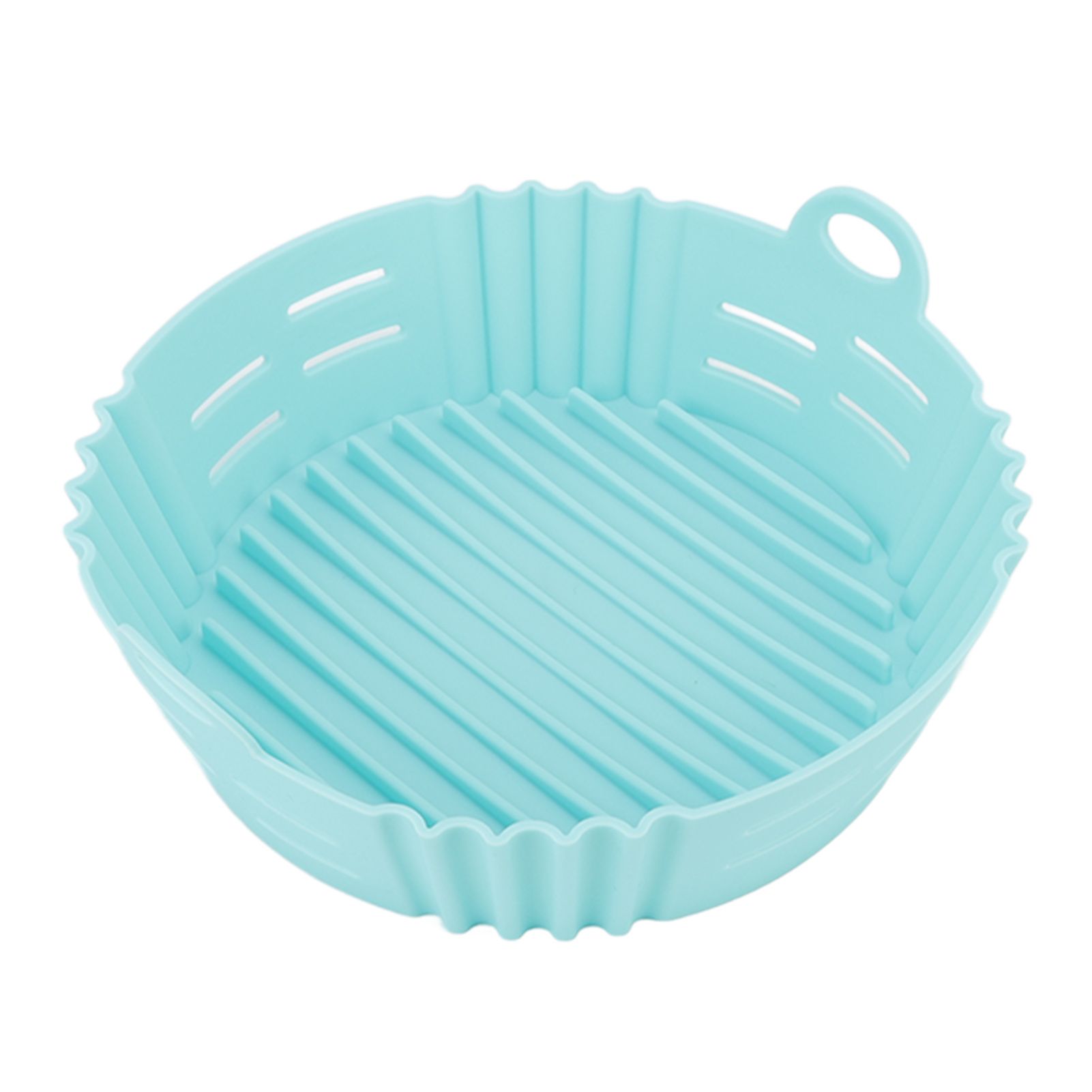 Fryer Silicone Liner Heat Resistant Elastic Washable Food Grade Reusable Fryer Basket for Cooking Blue - Image 3
