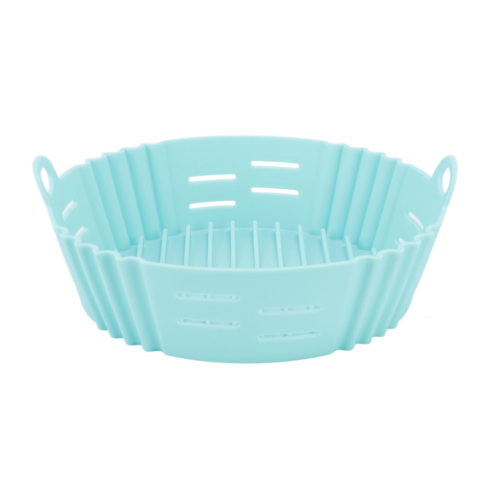 Fryer Silicone Liner Heat Resistant Elastic Washable Food Grade Reusable Fryer Basket for Cooking Blue - Image 5