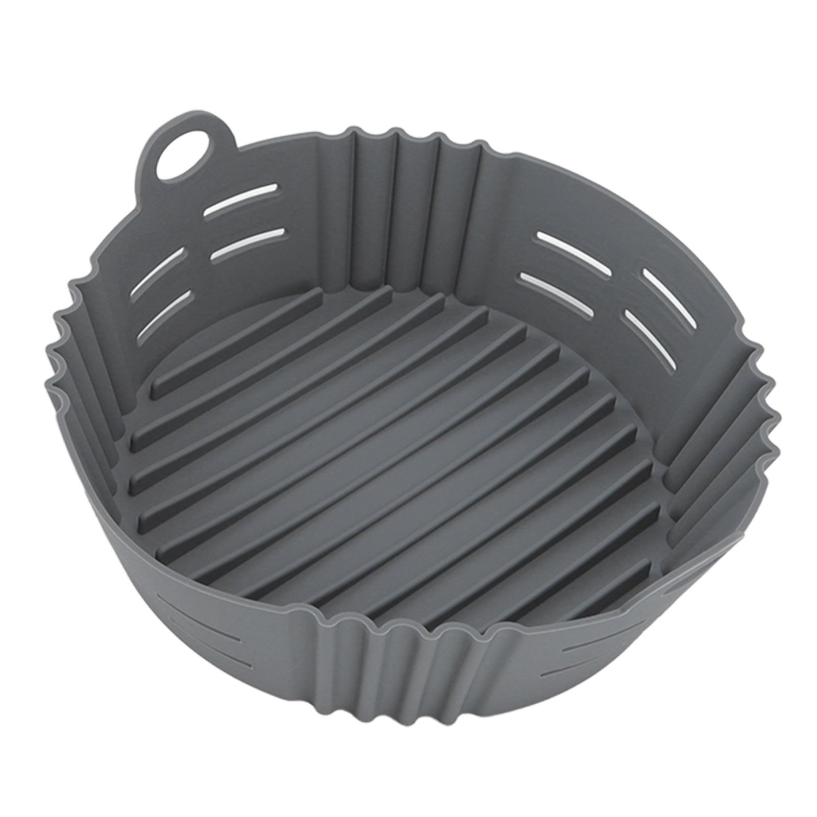 Fryer Silicone Liner Heat Resistant Elastic Washable Food Grade Reusable Fryer Basket for Cooking Grey - Image 2