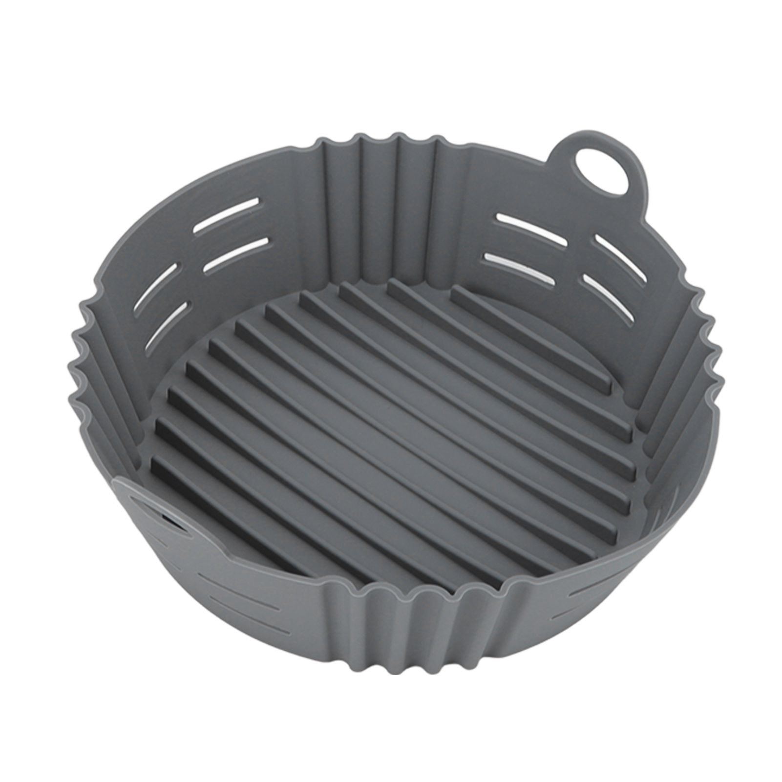 Fryer Silicone Liner Heat Resistant Elastic Washable Food Grade Reusable Fryer Basket for Cooking Grey - Image 3