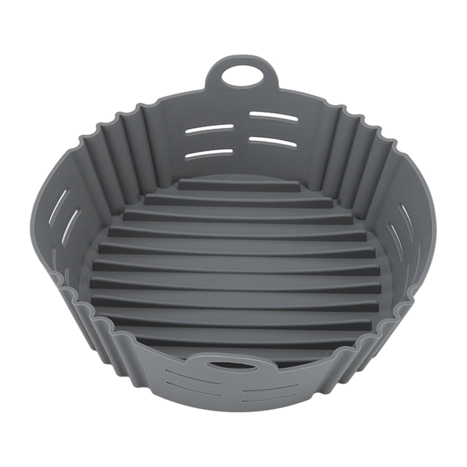 Fryer Silicone Liner Heat Resistant Elastic Washable Food Grade Reusable Fryer Basket for Cooking Grey - Image 4