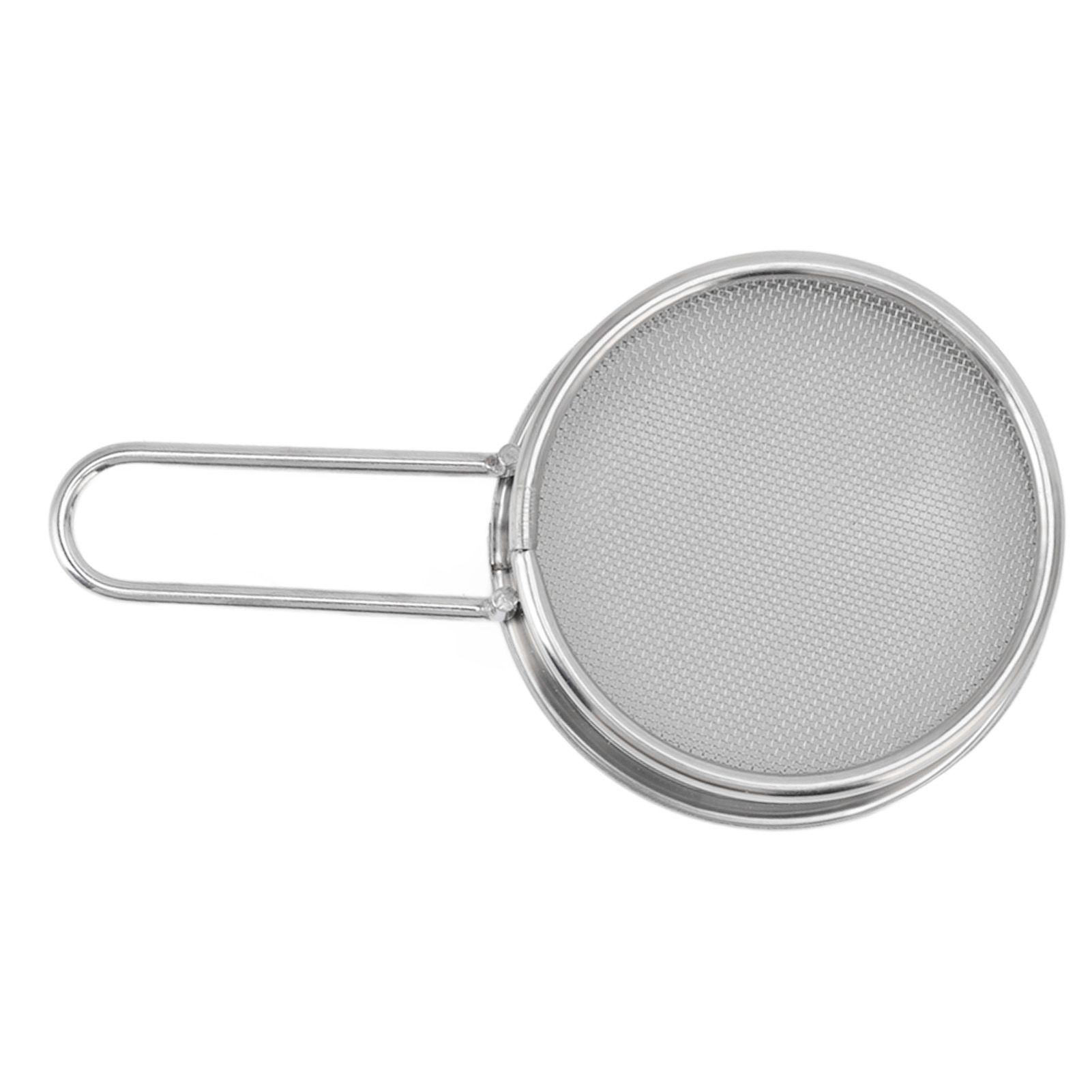 Flour Sieve Strainer 304 Stainless Steel Lightweight Easy Cleaning Ergonomic Handle Mesh Round Sifter for Baking - Image 7