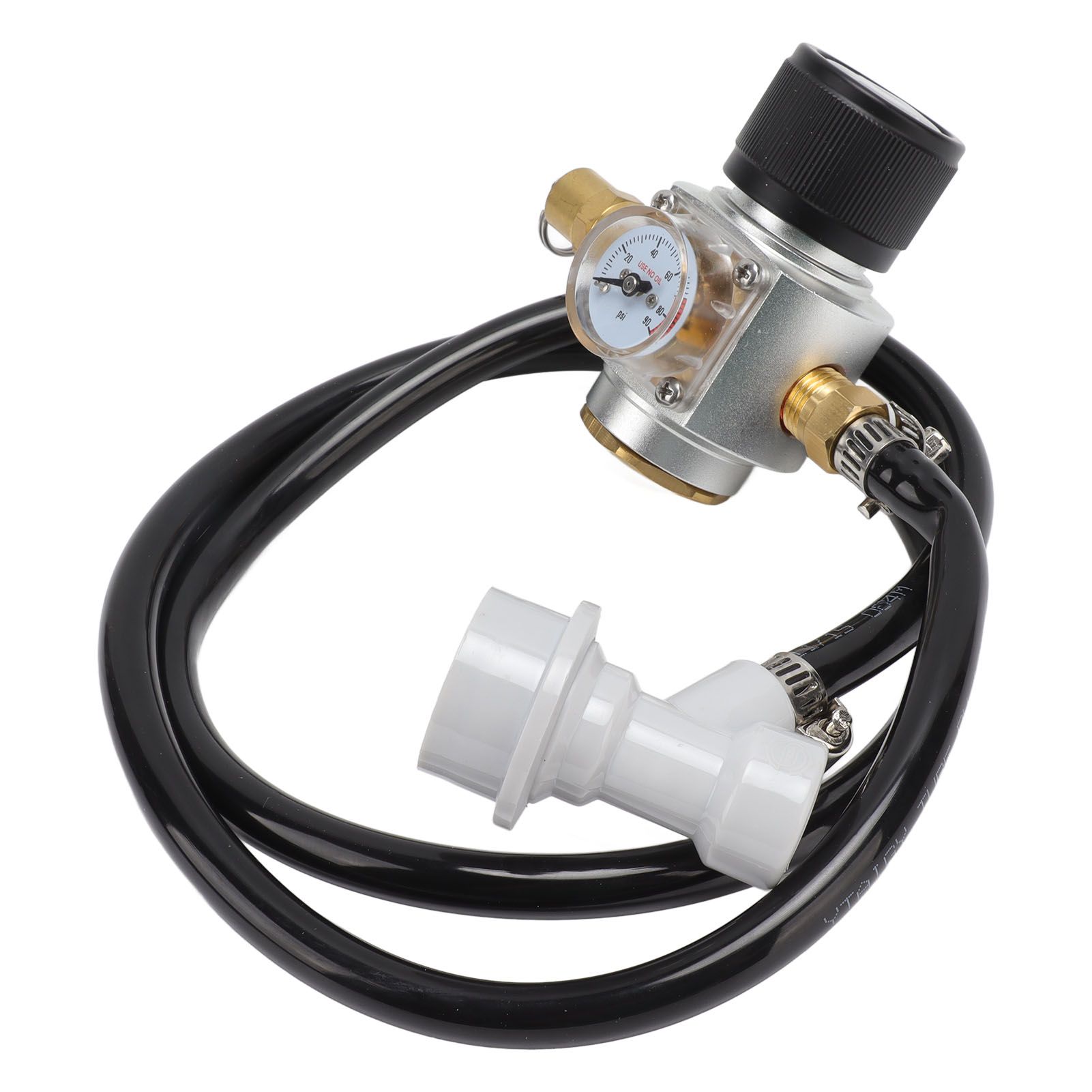 Soda Water Automatic Beer Maker 2nd Stage Pressure Gauge Black Hose Distributor Set with Safety Valve for Household - Image 3