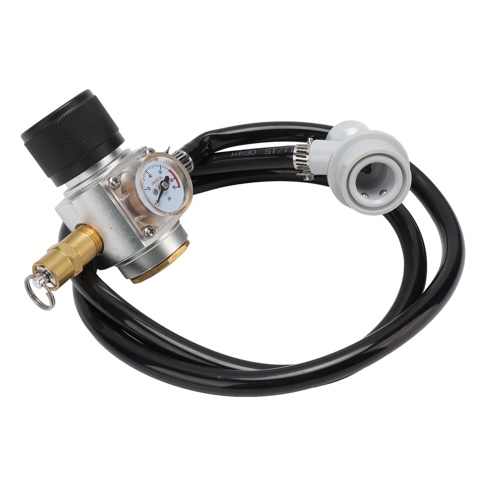 Soda Water Automatic Beer Maker 2nd Stage Pressure Gauge Black Hose Distributor Set with Safety Valve for Household - Image 4