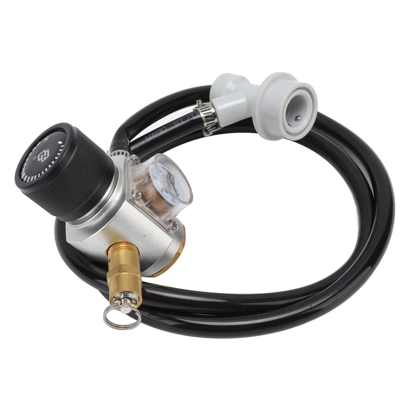 Soda Water Automatic Beer Maker 2nd Stage Pressure Gauge Black Hose Distributor Set with Safety Valve for Household - Image 5