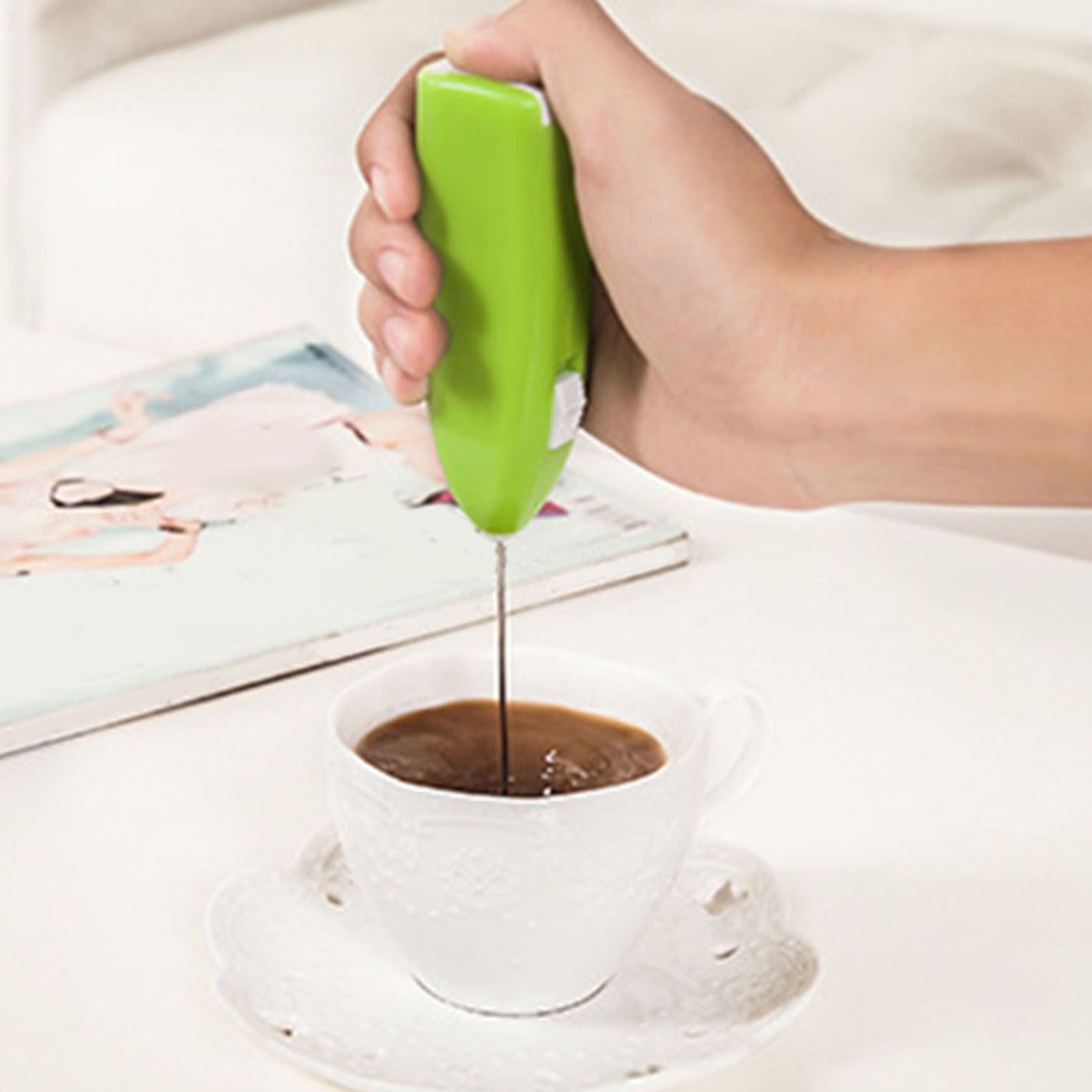 Cordless Electric Hand Mixer Battery Powered Small Plastic Metal Household Hand Mixer for Home Hotel Green - Image 5