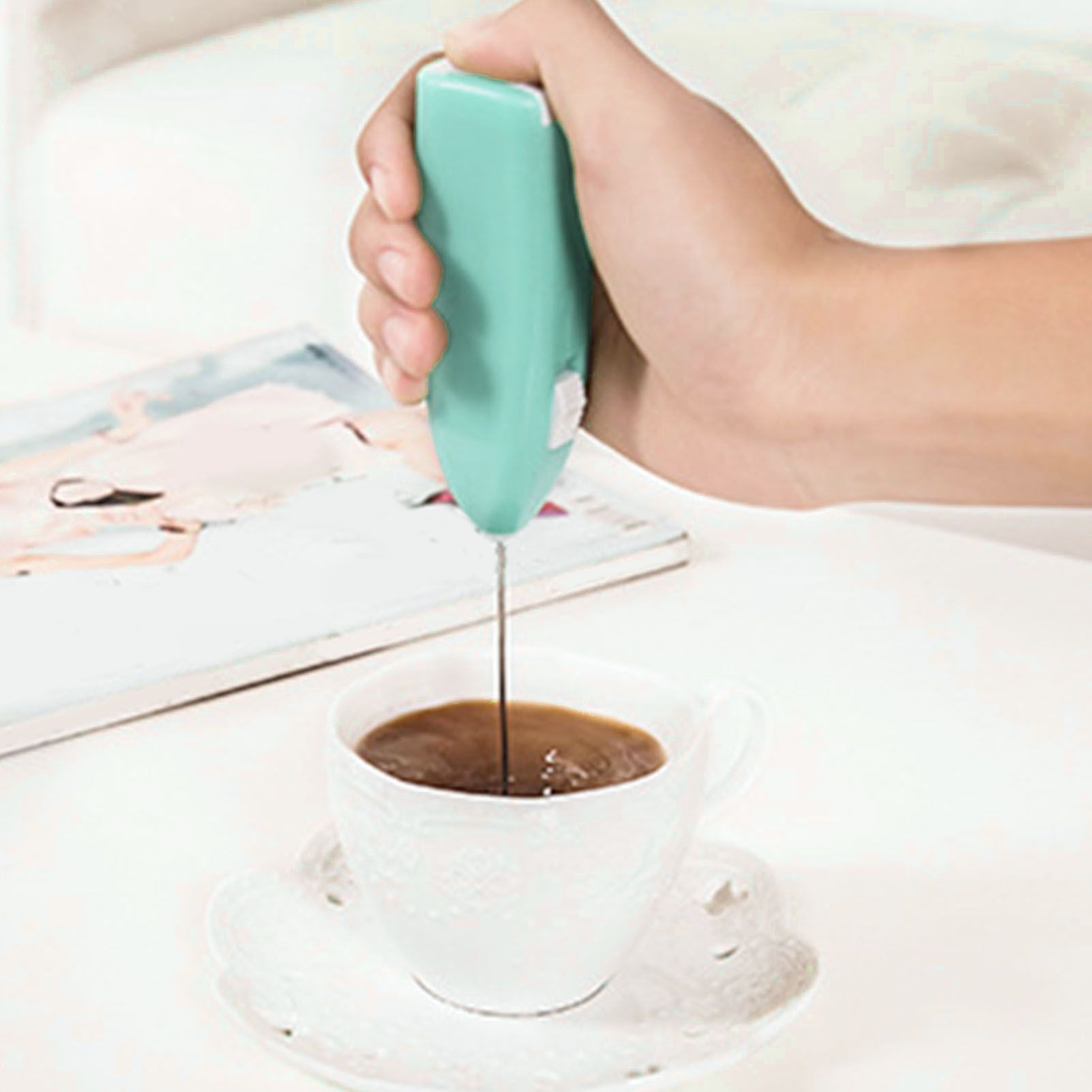Cordless Electric Hand Mixer Battery Powered Small Plastic Metal Household Hand Mixer for Home Hotel Blue - Image 5